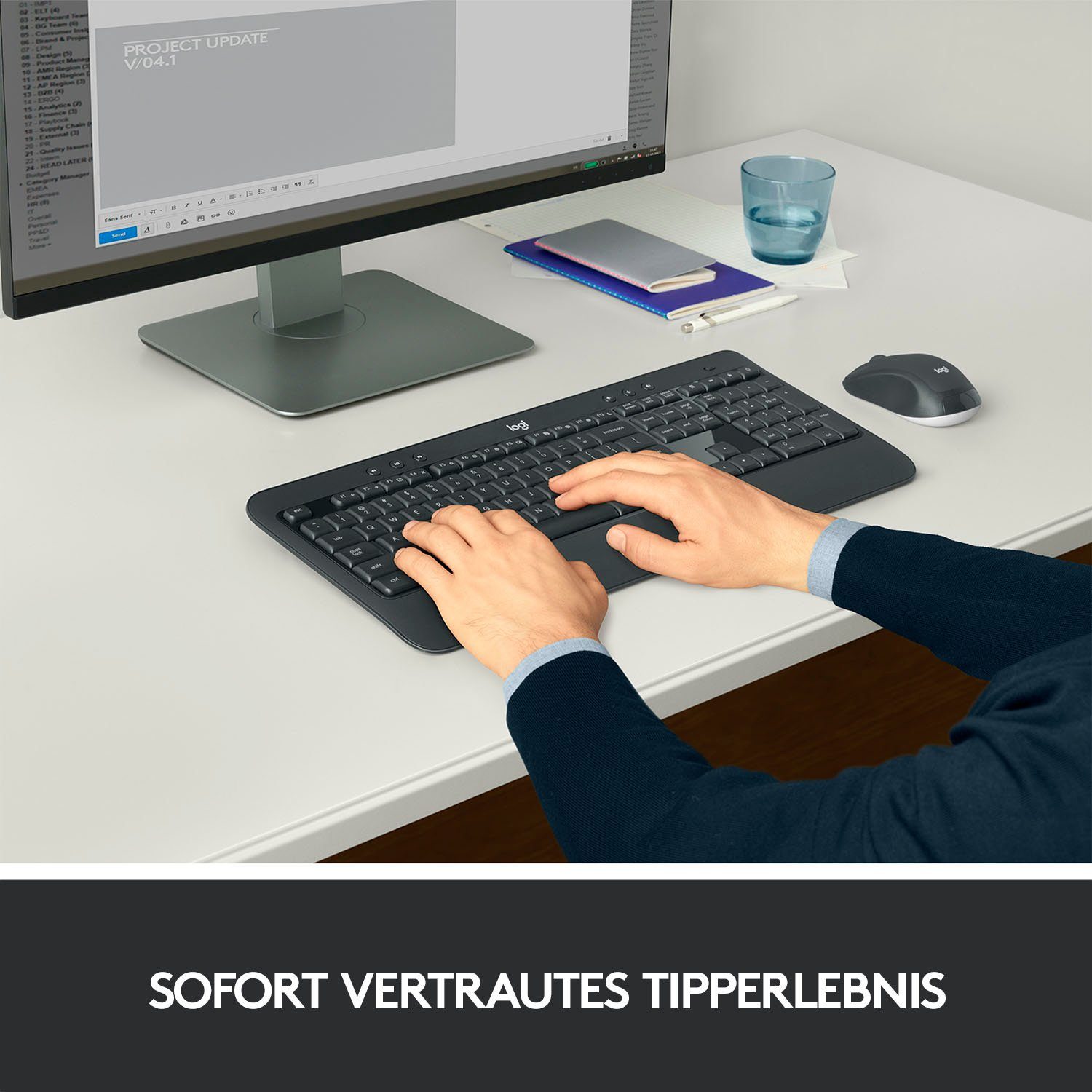 Logitech MK540 ADVANCED Kabellose Tastatur- und Maus-Set, für Windows, USB, Sondertasten, 3 Jahre Batterielaufzeit, PC, Laptop