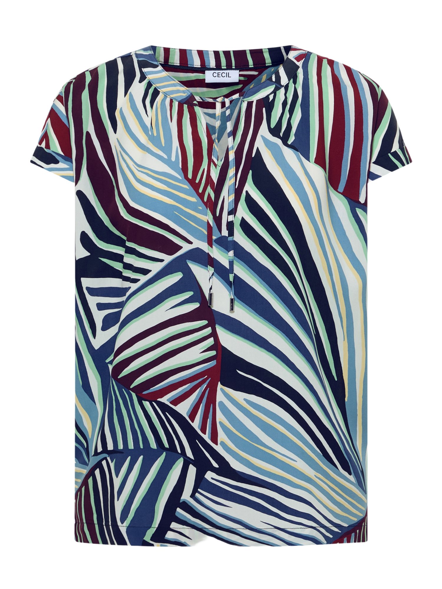 CECIL Blusenshirt bunt,Casual,Viskose,Unifarben,Rundhals,Kurz,Casual Fit