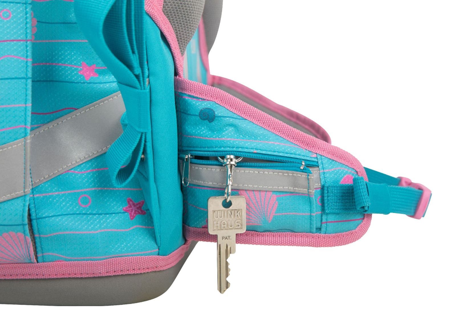 SCHOOL-MOOD® Schulranzen Timeless mit LED Patchy (Set, 7-tlg)