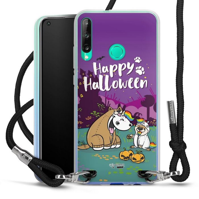 DeinDesign Handyhülle Pummeleinhorn Bisu Happy Halloween Huawei P40 Lite E Handykette Hülle mit Band Case zum Umhängen