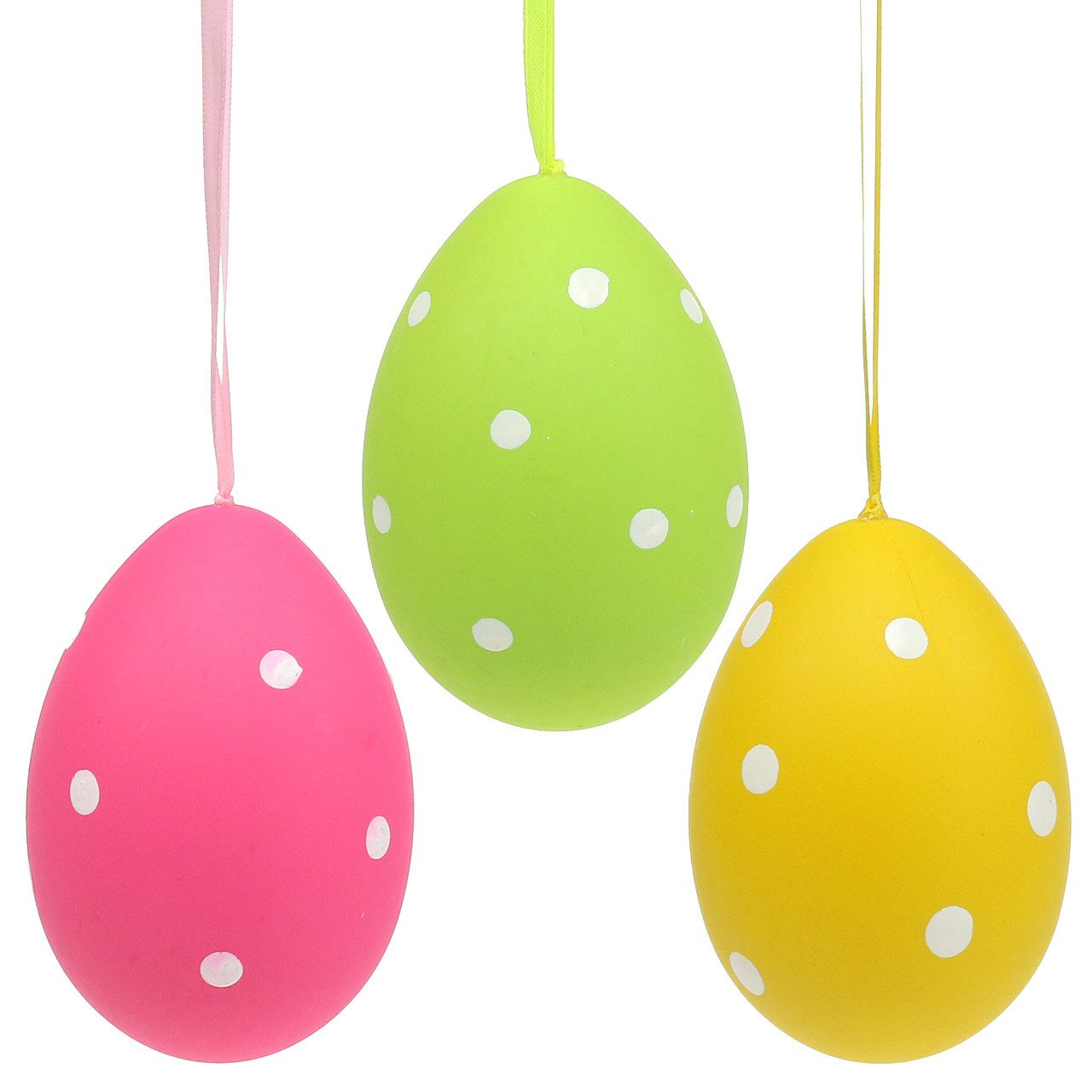 Viana Osterei Bunte Plastikeier 15cm zum Hängen - Set aus 3 Stück - Osterdeko