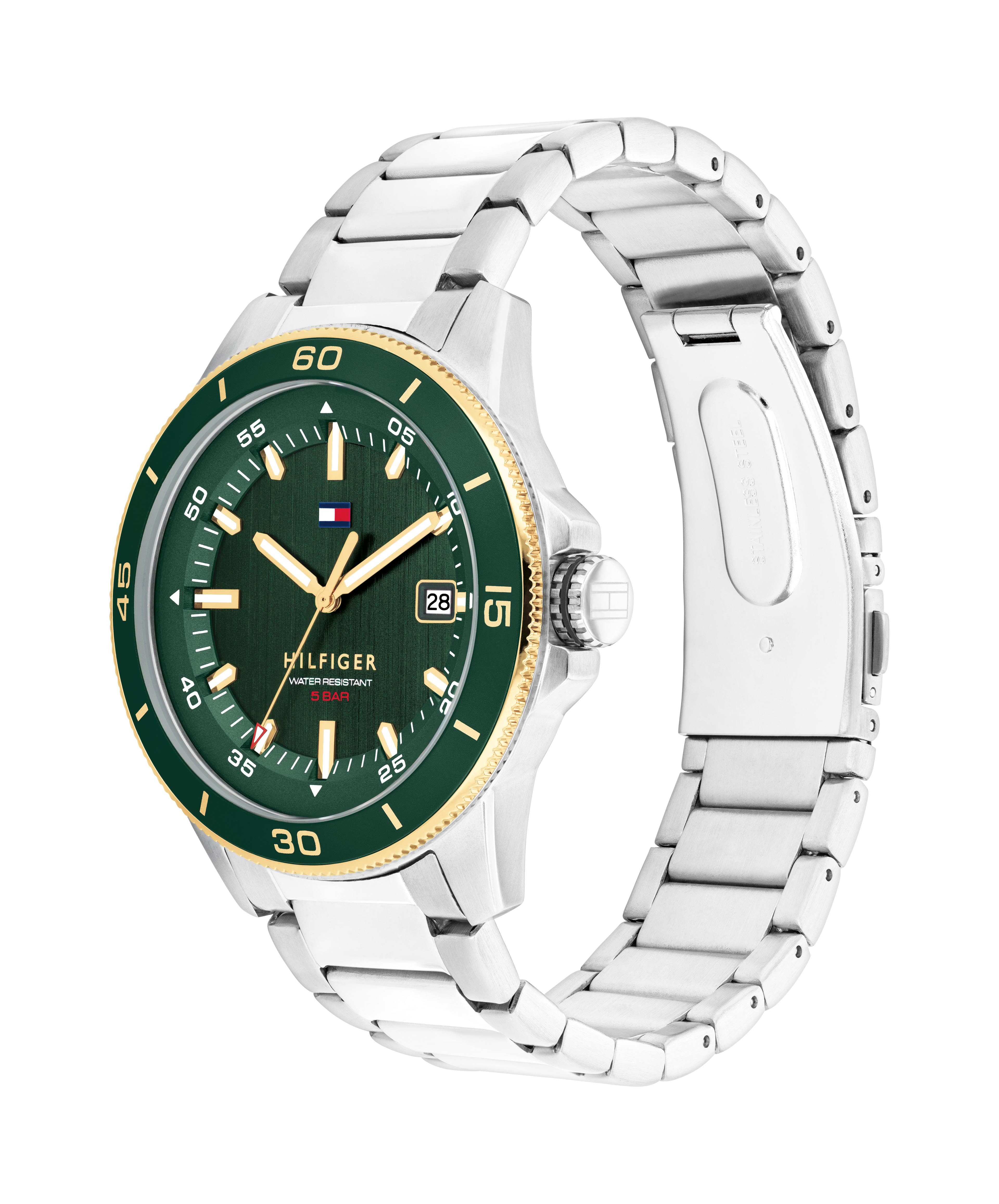 Tommy Hilfiger Quarzuhr REMY 1792230, Armbanduhr, Herrenuhr, Edelstahlarmband, analog, Tag