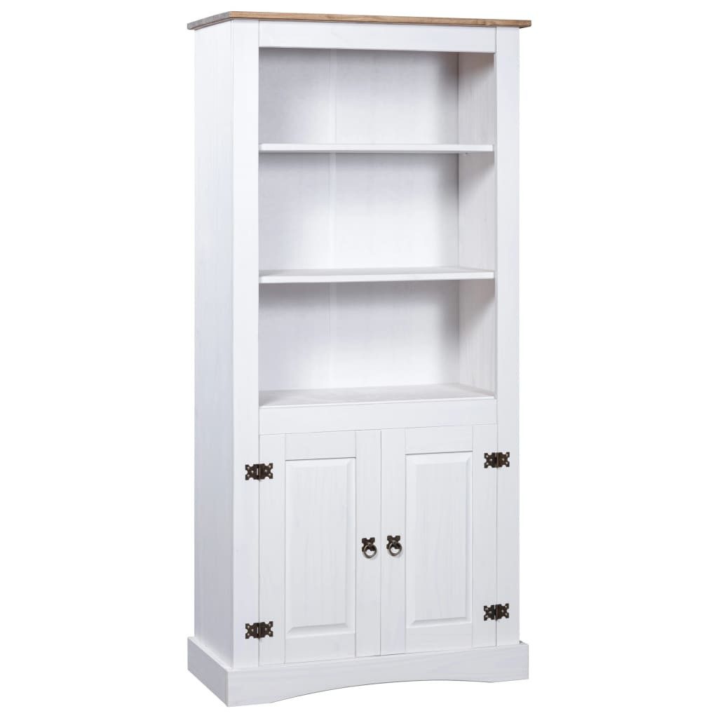 vidaXL Buffet NA Buffet Buffetschrank Mexiko-Stil Kiefernholz Weiß 80x40x170 cm