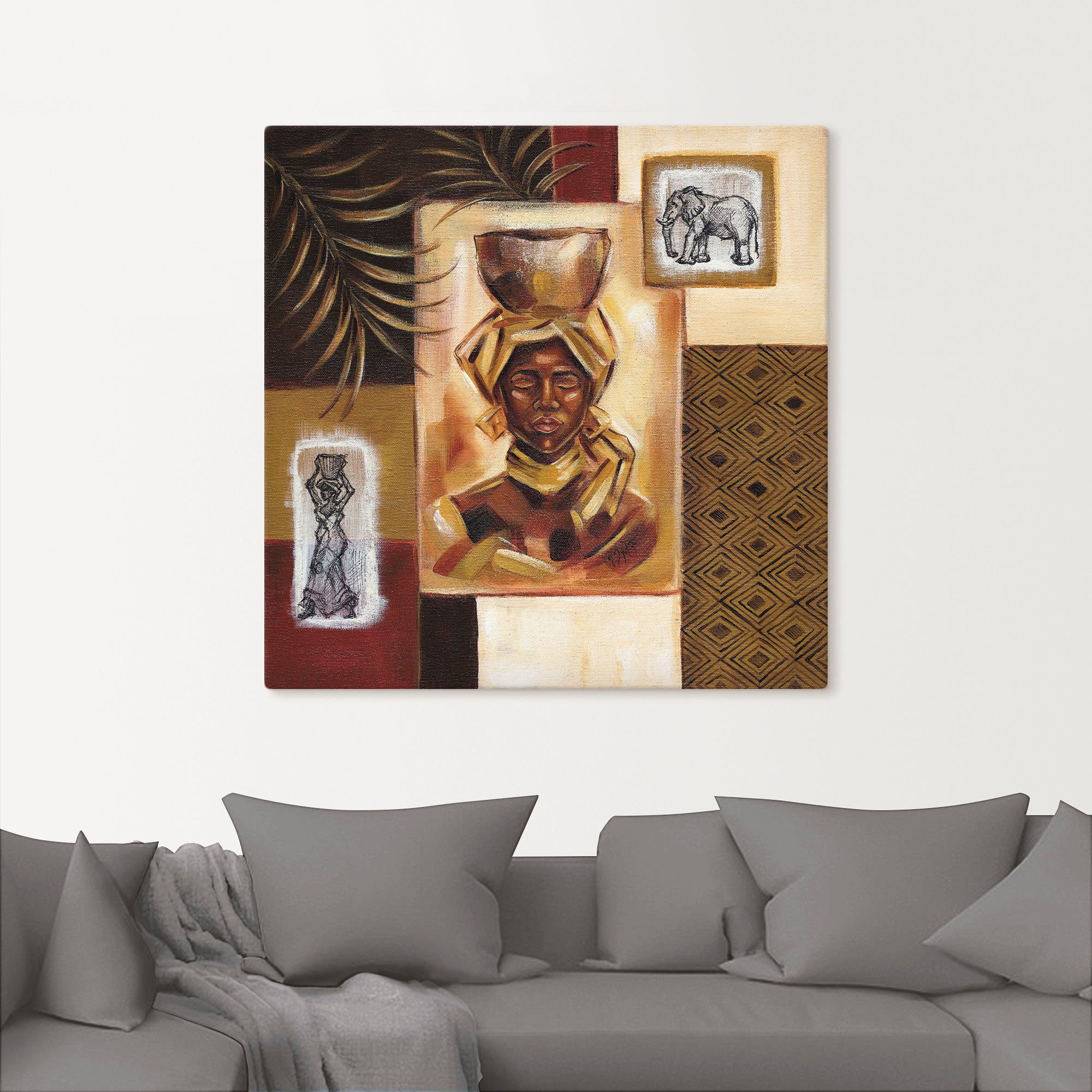 oder Aus (1 in Wandbild I, Frau versch. Leinwandbild, St), Größen Afrika Poster Wandaufkleber Artland als