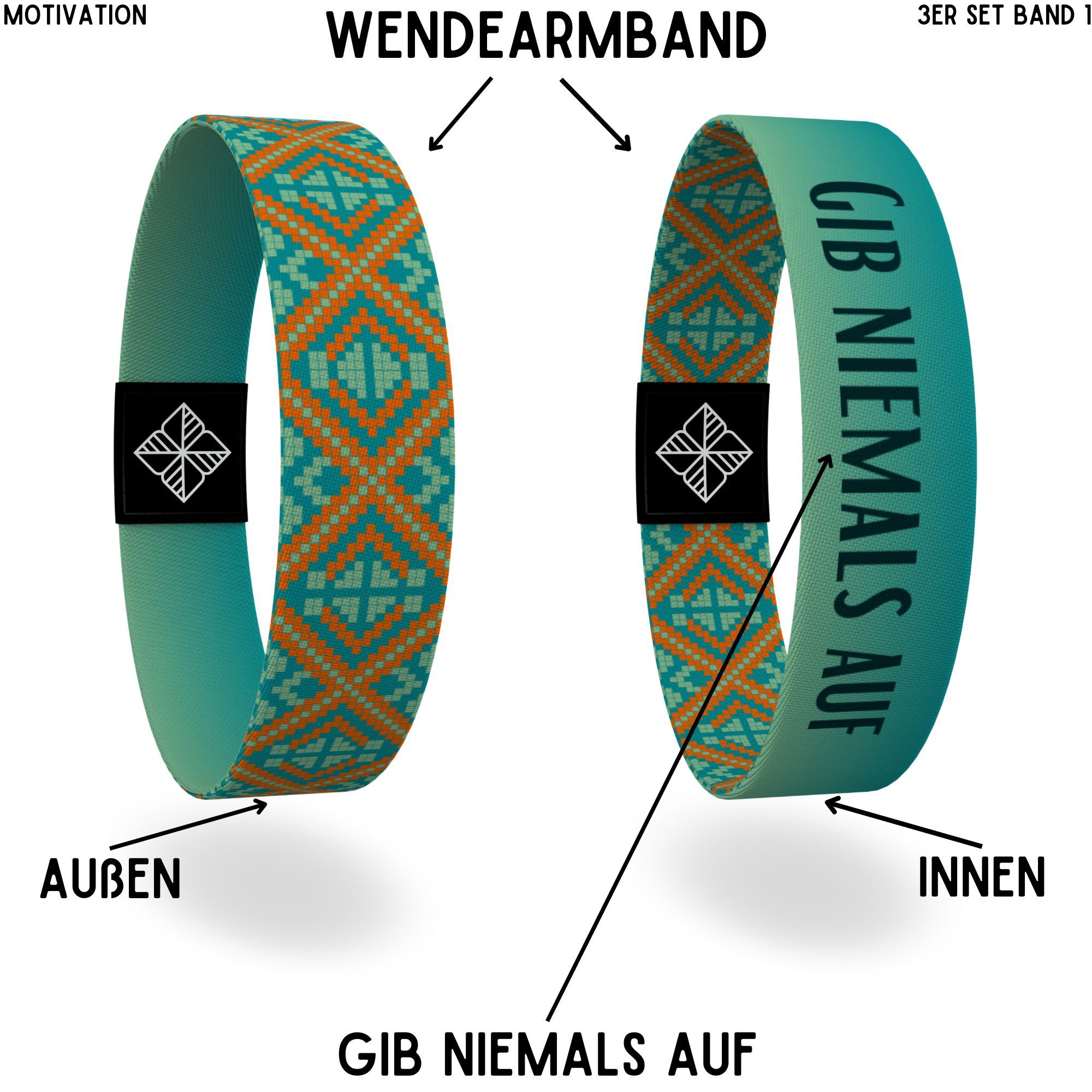 juma Armband glaubensband - Set Motivation - Energie-Armbänder - Aus Stoff – Bild 3 von 5