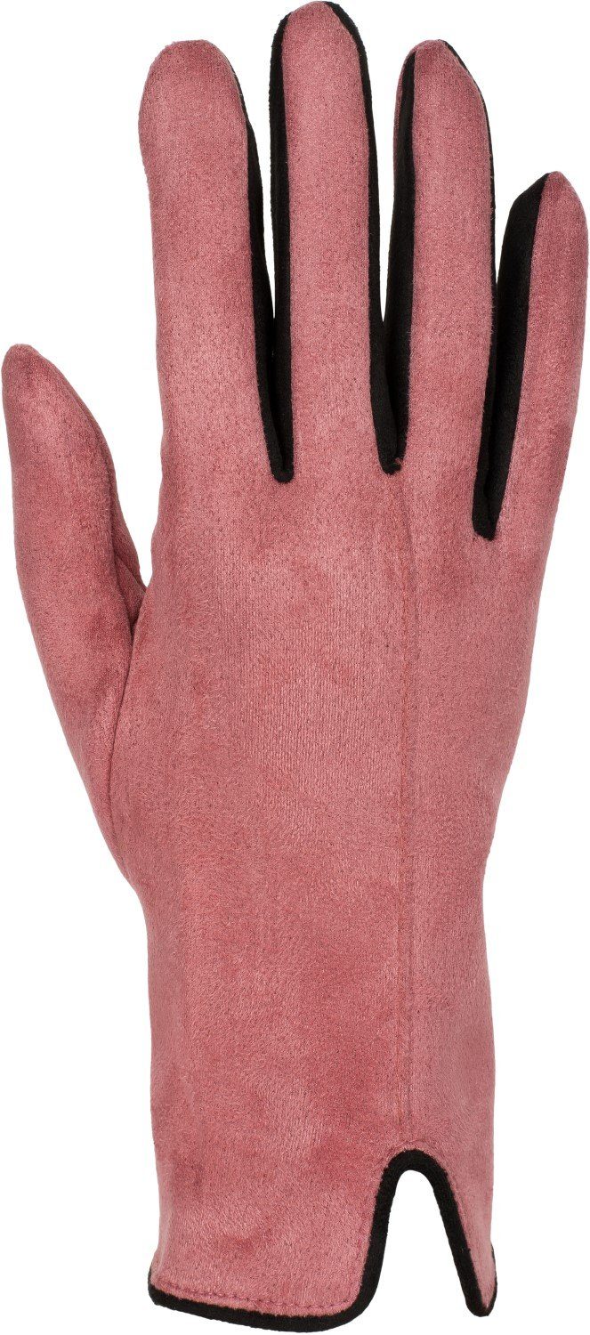 styleBREAKER Fleecehandschuhe Touchscreen Handschuhe Rose Kontrast