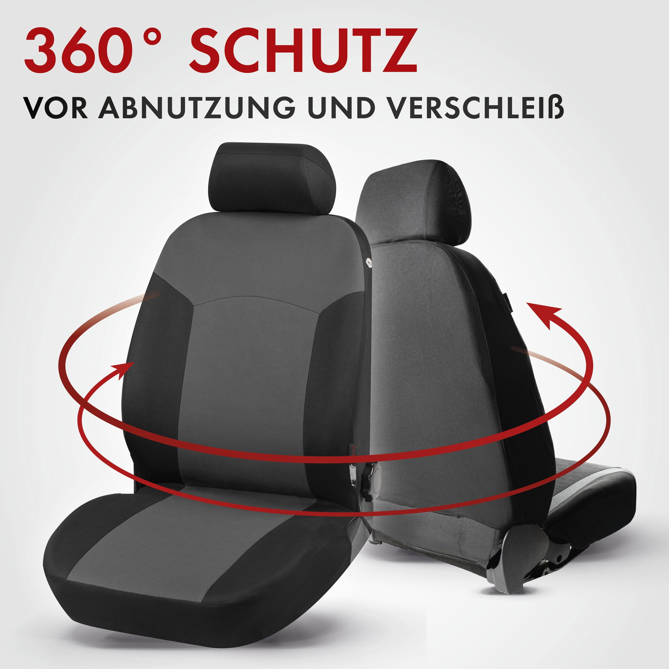 CarComfort Autositzbezug Autositzbezug Portland grau für zwei Vordersitze, 2 Vordersitzbezüge 1tlg, 2 Kopfstützenbezüge, 4-tlg.