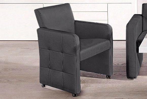 exxpo - sofa fashion Esszimmersessel Barista, Loungesessel auf Rollen mit hoher Bodenfreiheit