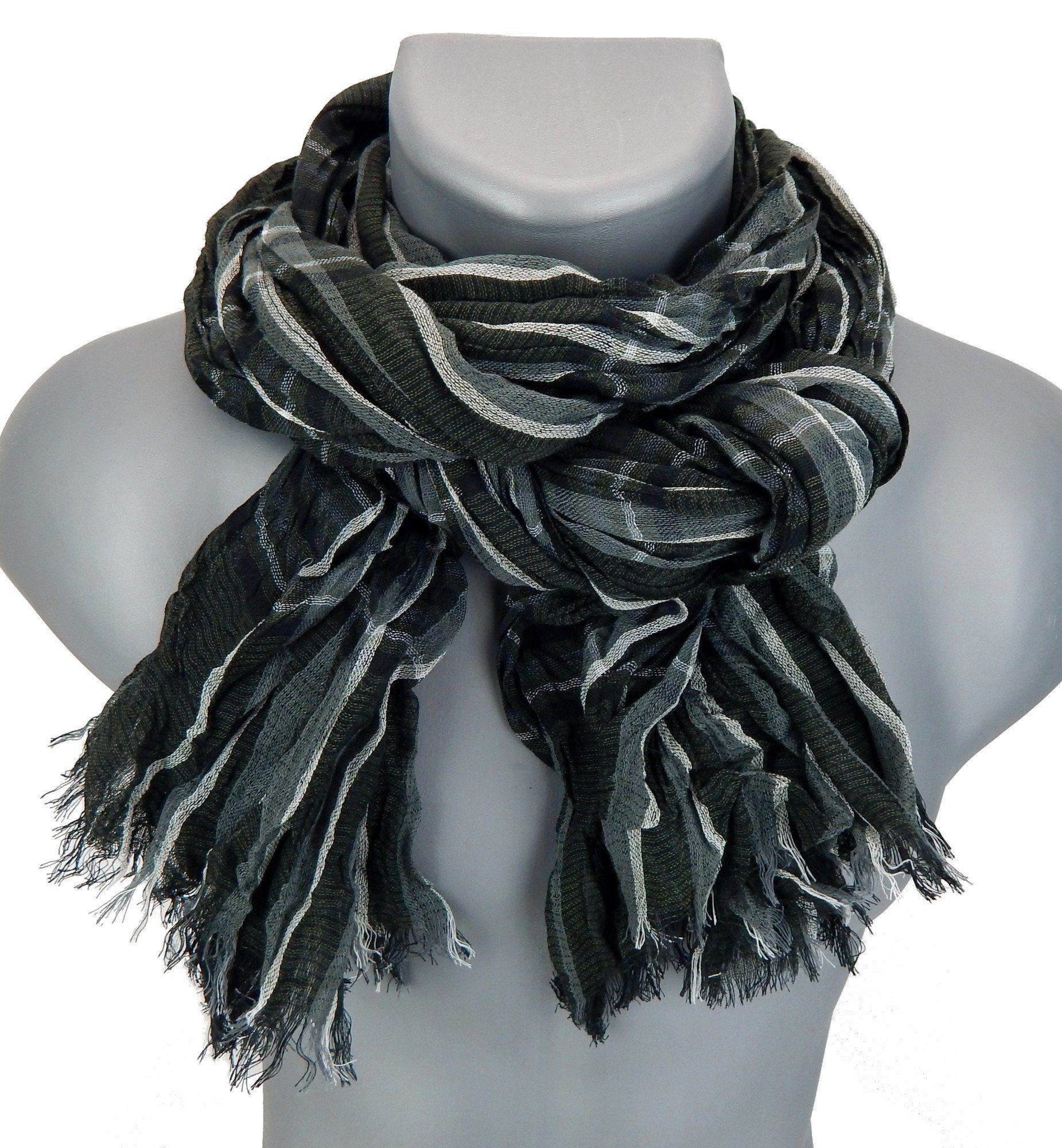 Ella Jonte Modeschal, leichter Herrenschal gestreift Baumwolle Viskose günstig online kaufen