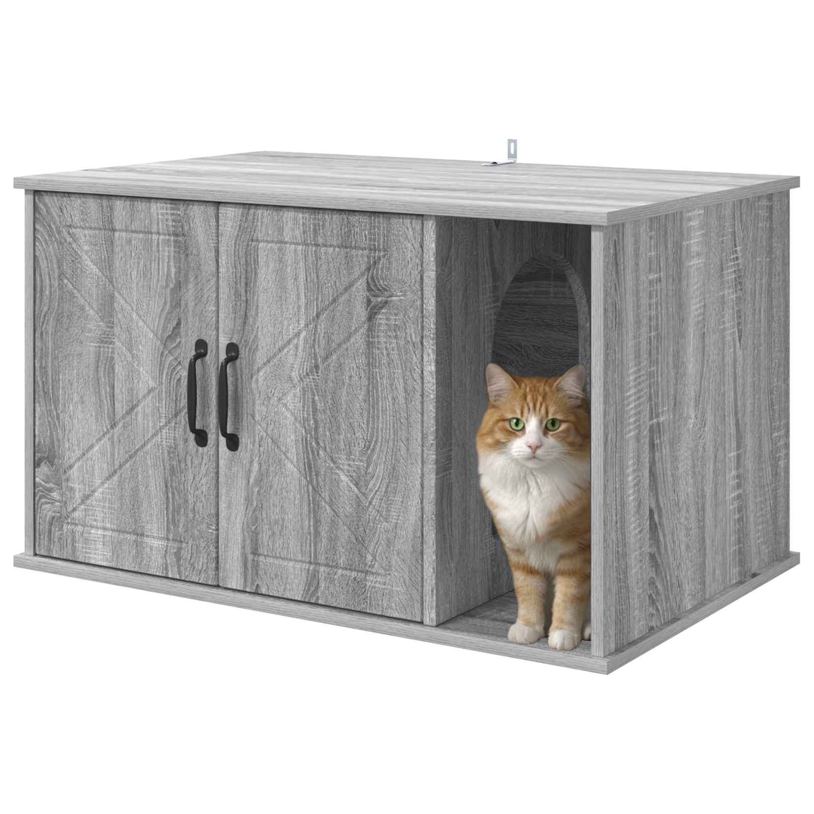 vidaXL Katzenhaus, Katzenhaus Graues Sonoma 85 x 55 x 50 cm Holzwerkstoff