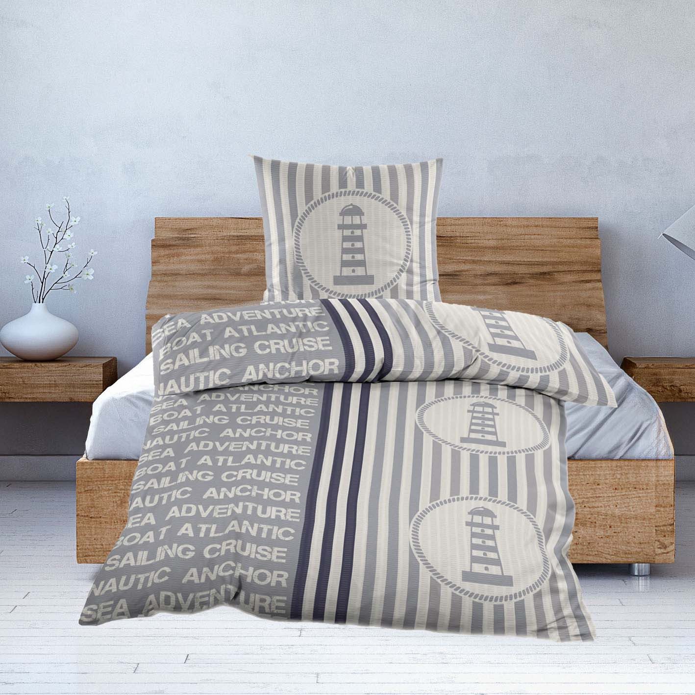 Casa Colori Bettwäsche Seersucker Bettwäsche 135x200 günstig online kaufen