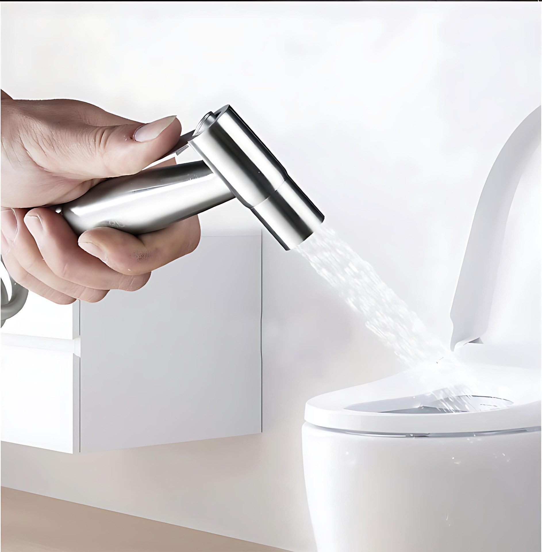 HoyoLee Handels GmbH Badezimmer-Set Edelstahl-Toilettenhandbrause, fünfteiliges Set, (5-St) – Bild 4 von 4