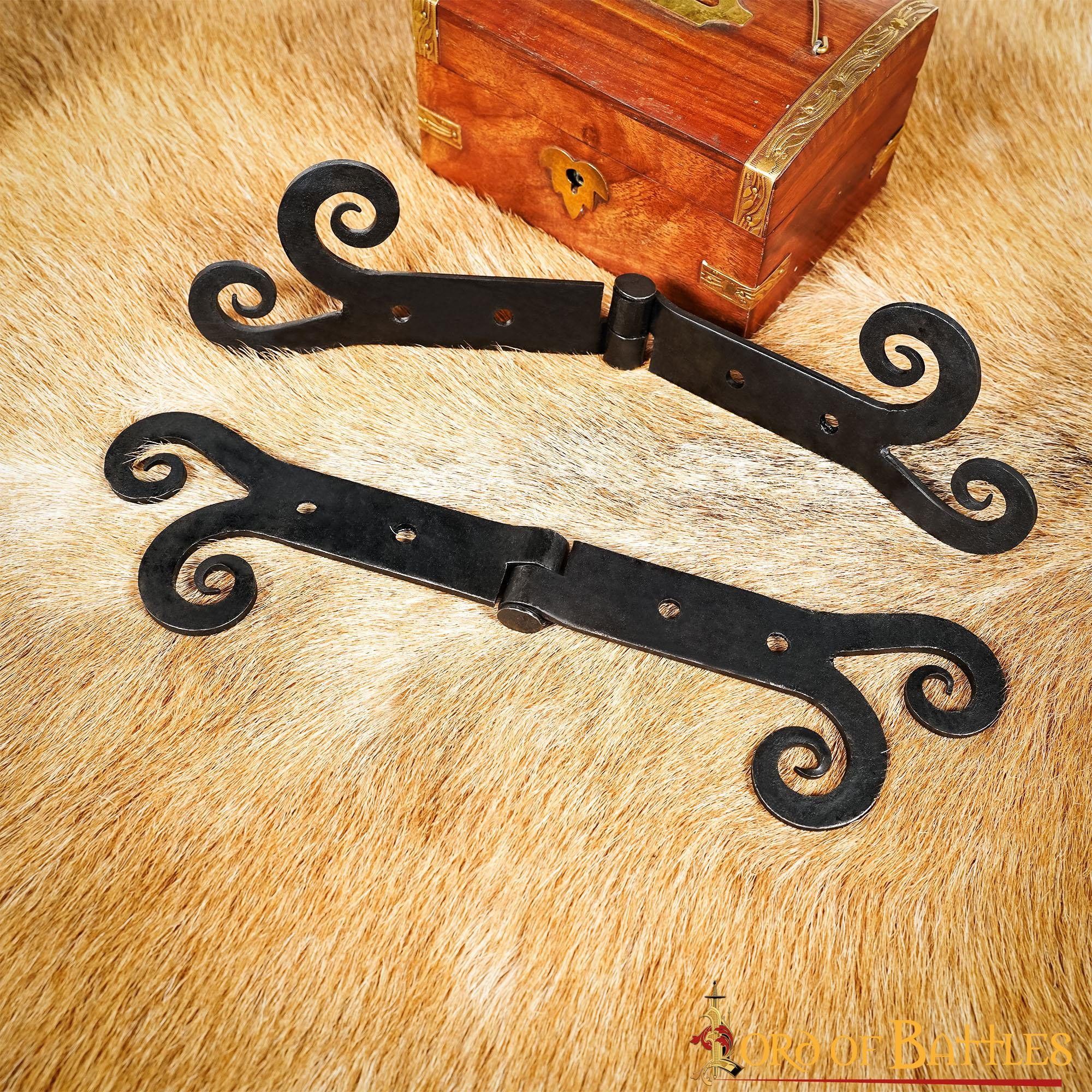 Lord Of Battles Türbeschlag Türscharniere Paar Handgeschmiedet Eisen Rustikal 26,2 x 6,6 cm