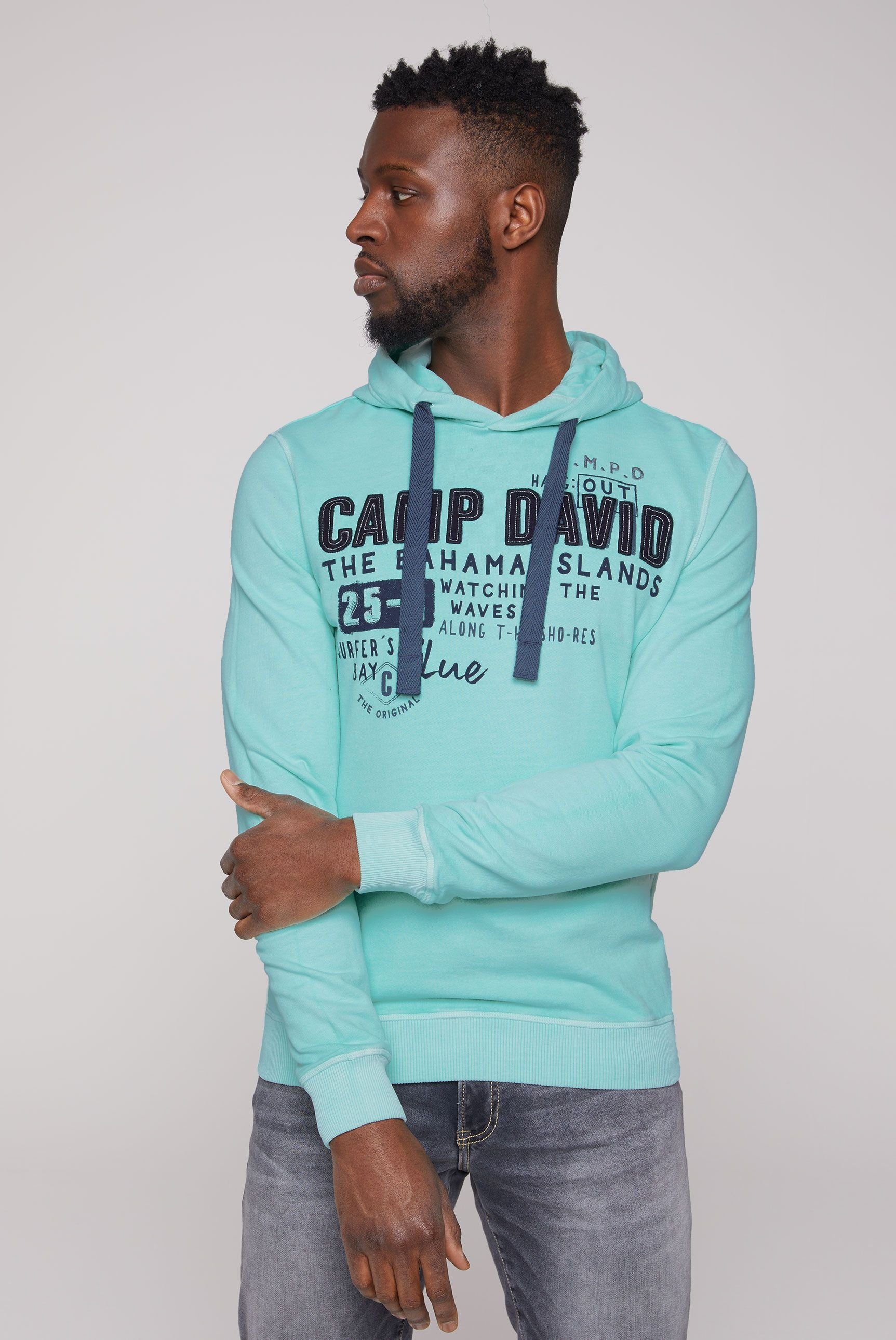 CAMP DAVID Kapuzensweatshirt mit Schriftzügen