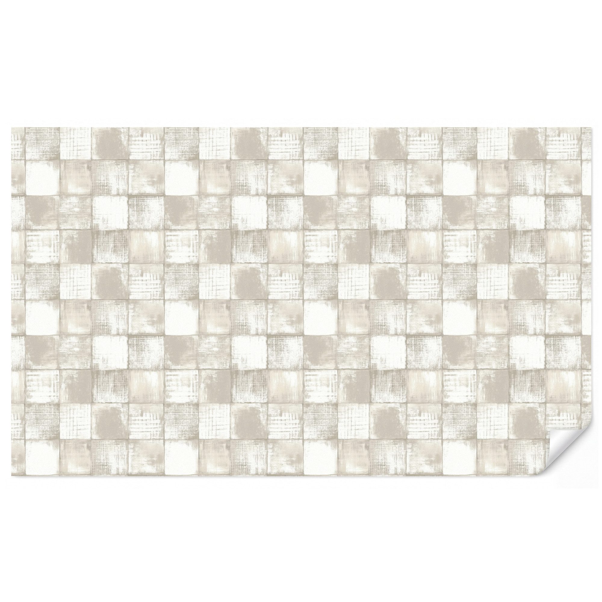 OnlyWow Fototapete Fliese - Muster - Verwittert, Matt, bedruckt, Wandtapete, Vinyl Tapete 450x260cm