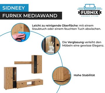 Furnix Wohnwand Sidneey Mediawand 4-teilig ohne LED 240 x 180 x 40,2 cm Auswahl, (Komplett-Set, Hochschrank, TV-Schrank, Hängeschrank, Wandregal), pflegeleichte Oberflächen, mit Melamin bezogen