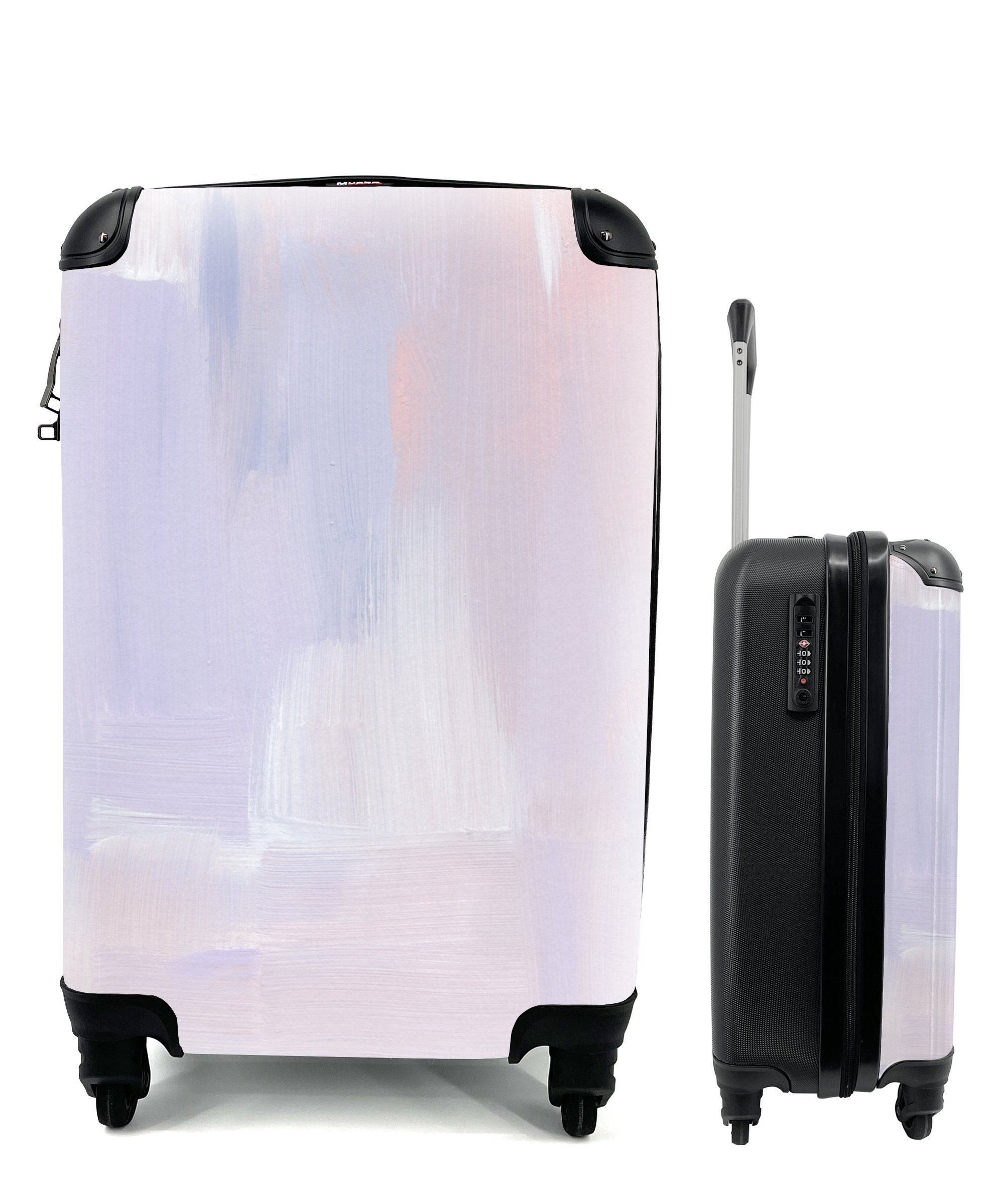 MuchoWow Handgepäckkoffer Pastell - Farbe - Gestaltung, 4 Rollen, Reisetasche mit rollen, Handgepäck für Ferien, Trolley, Reisekoffer