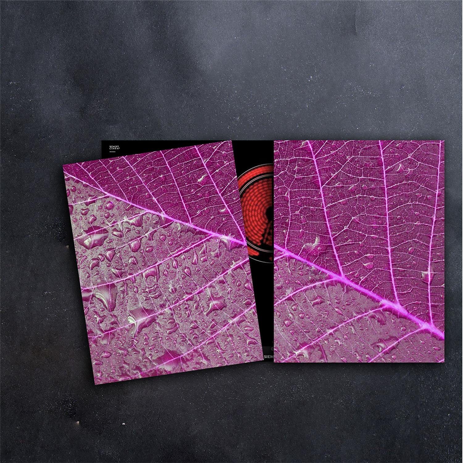 Decorwelt 80x52 Ceranfeldabdeckung 2-teilig Pink Abstrakt Herd-Abdeckplatte