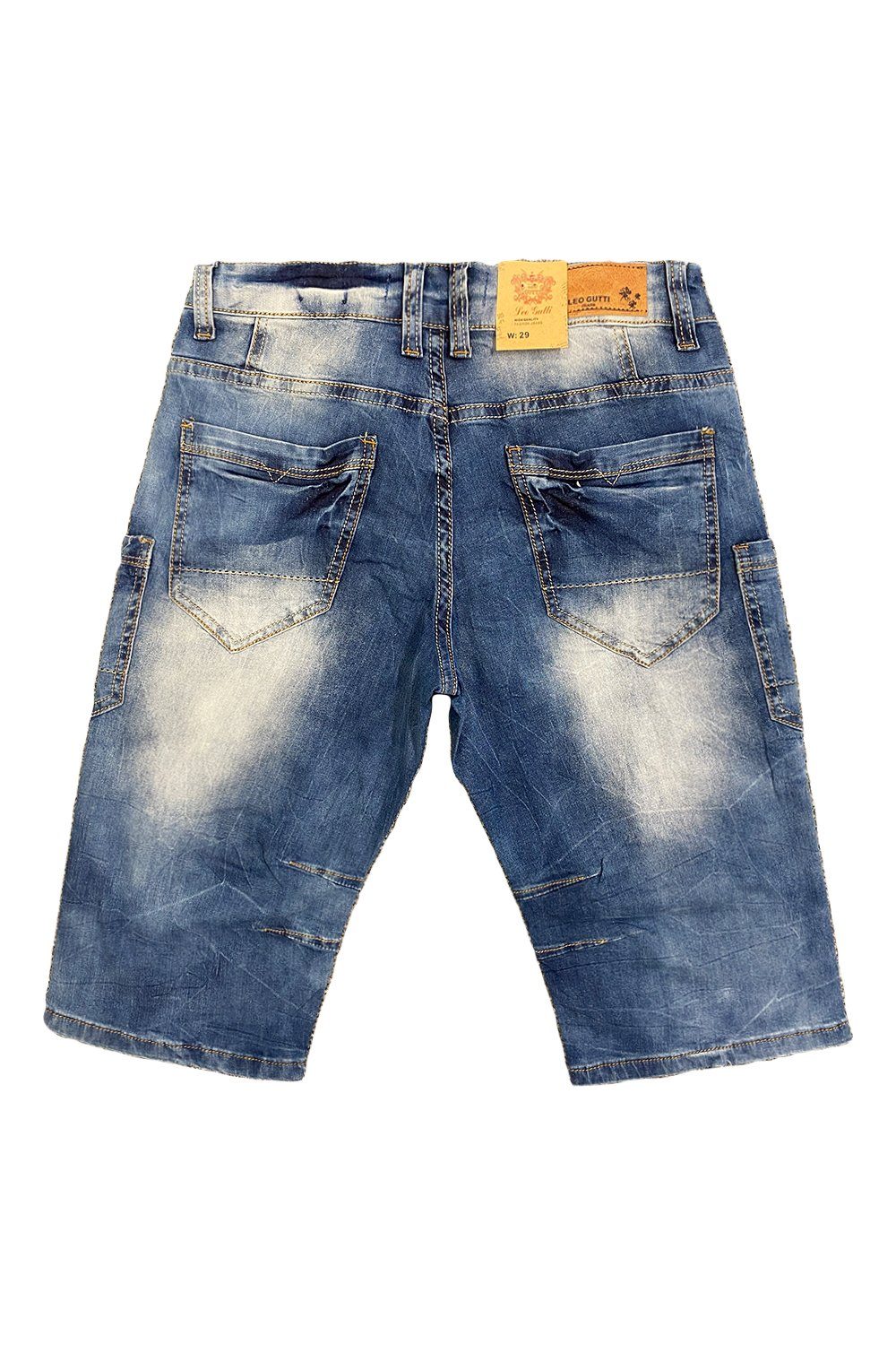 LEO GUTTI Jeansshorts (1-tlg) Jeans in Kurze 3151 5-Pocket Blau Sommer Shorts Hose Jeans