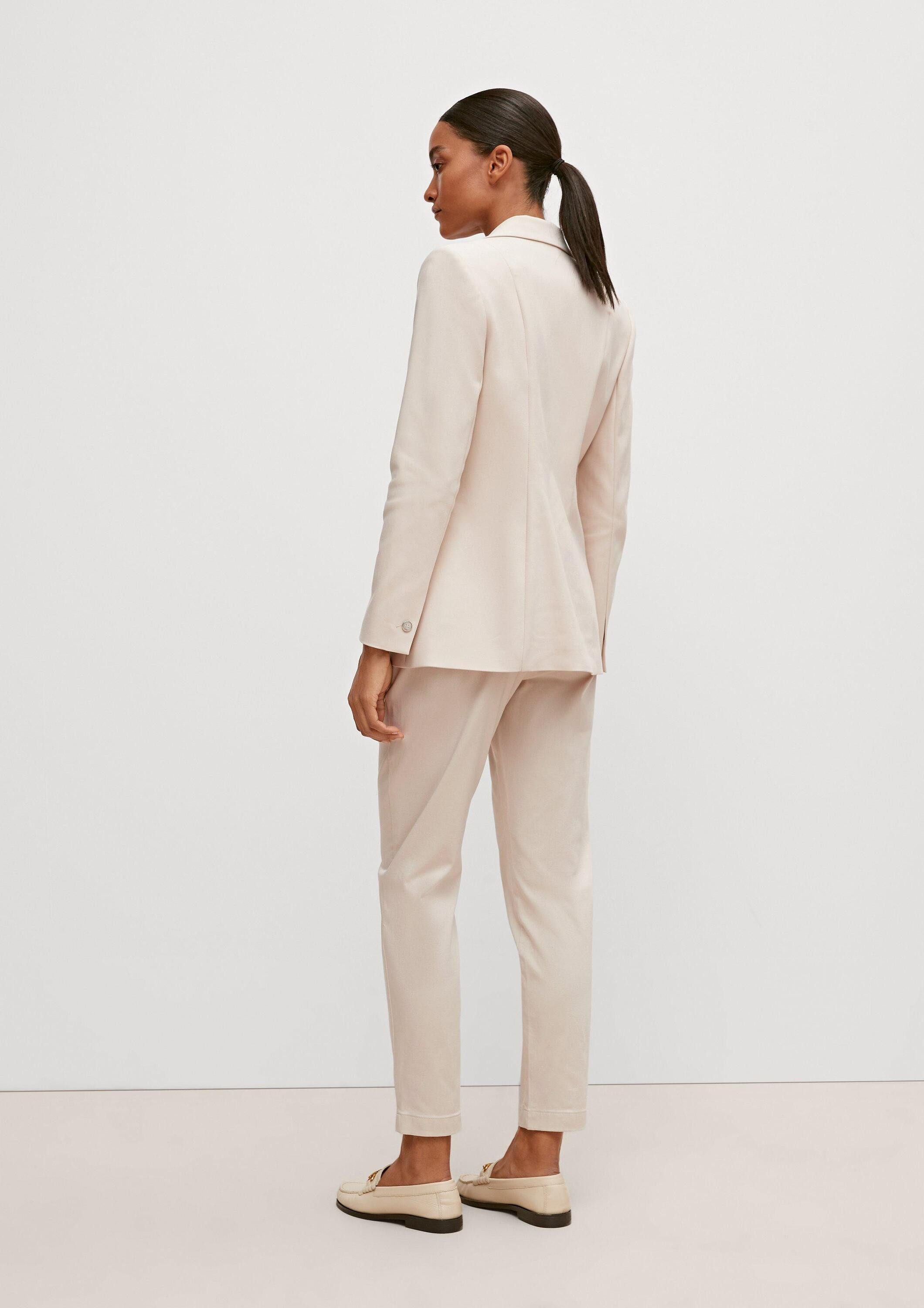 comma Jackenblazer Indoor-Blazer Taillierter Blazer aus Baumwollmix