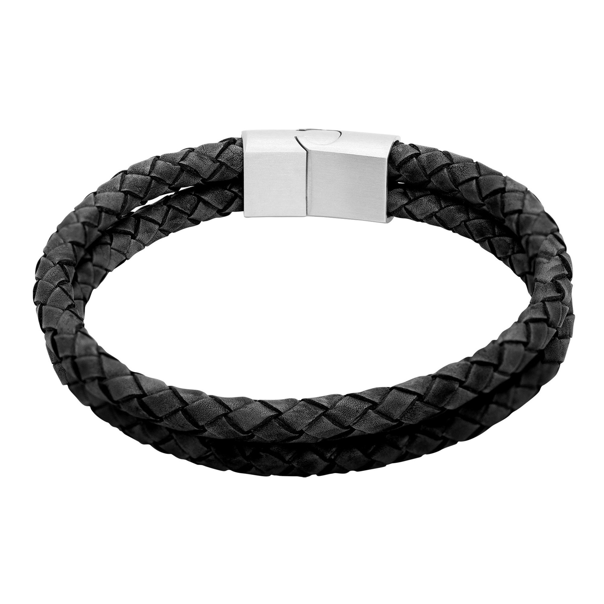 Heideman Männerlederarmband inkl. Männerarmband, schwarz Geschenkverpackung), Hanno (Armband, Lederarmband Echtlederarmband, Armband