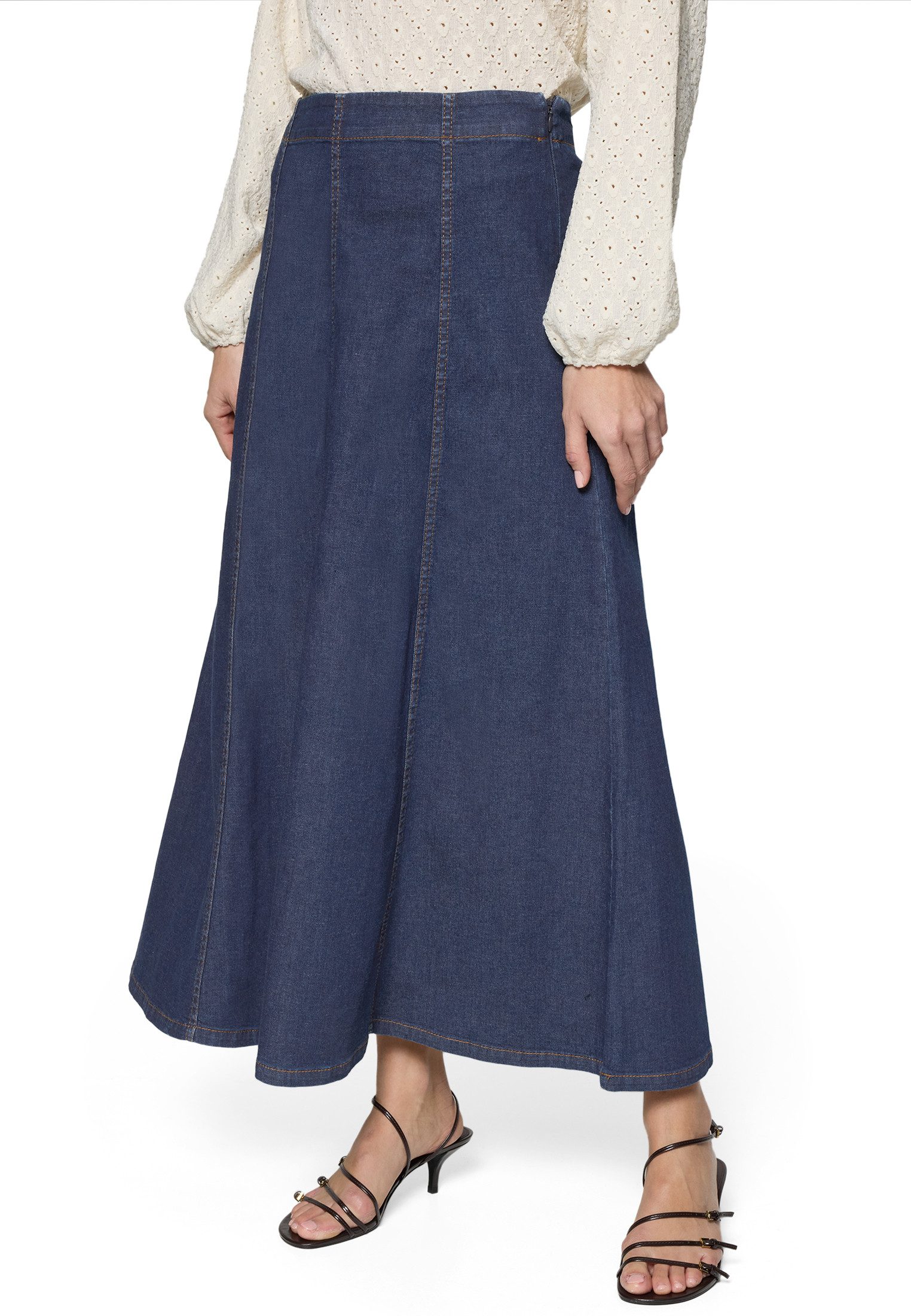 Zero Midirock Damen Maxi Plain/ohne Details