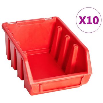 vidaXL Werkzeugbox 29-tlg. Sichtlagerkasten-Set mit Wandhalterung Rot und Schwarz (29 St)
