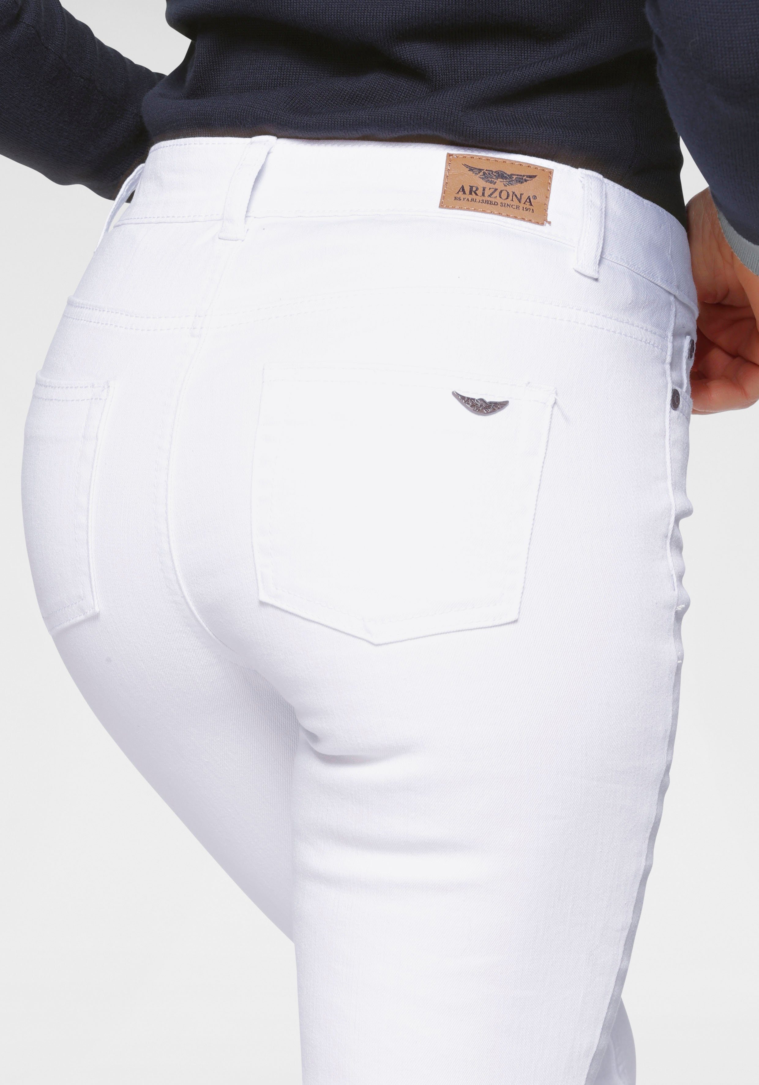 Arizona Bootcut-Jeans Shaping High white Waist