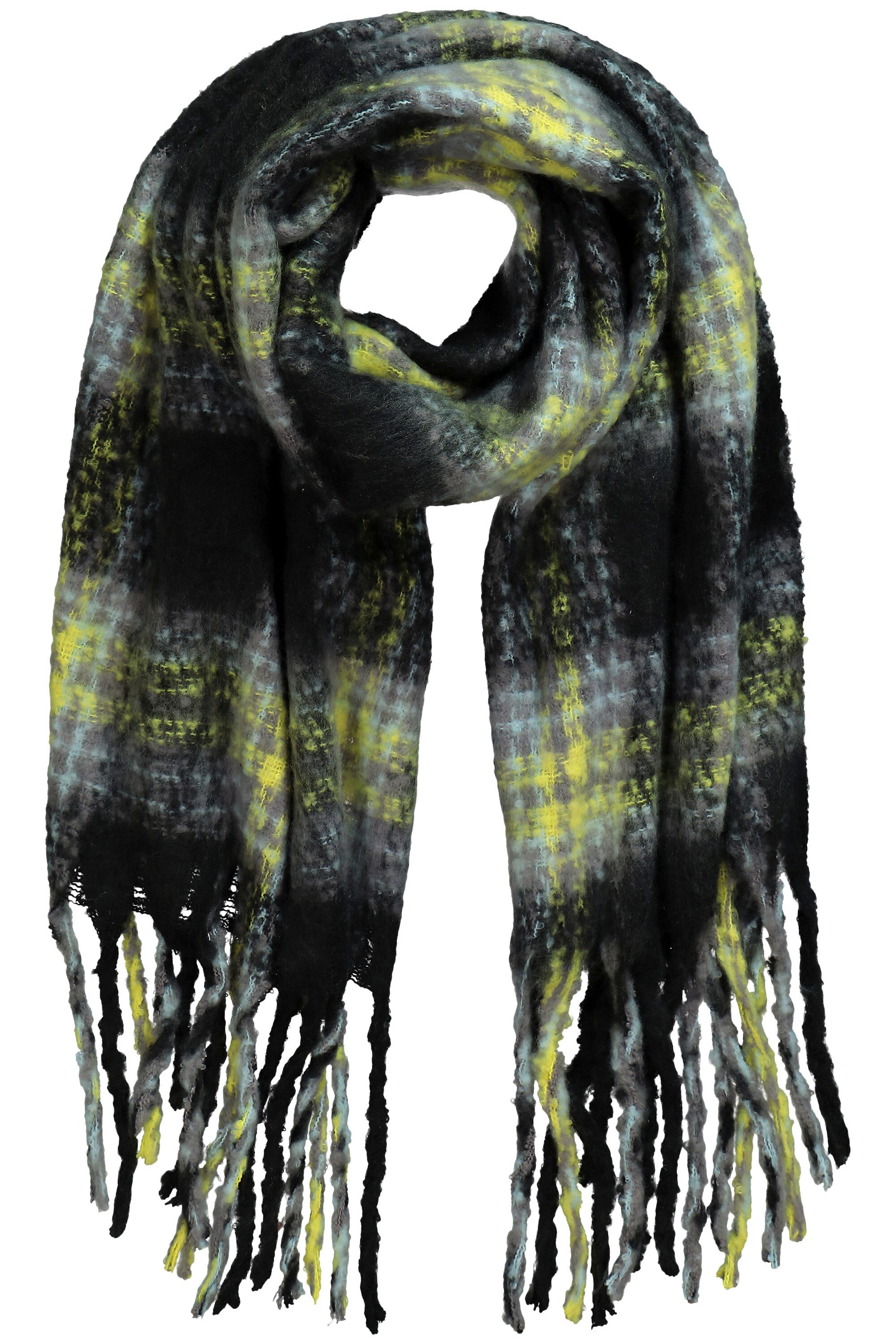 Ulla Popken Halstuch Schal Karomuster lange Fransen