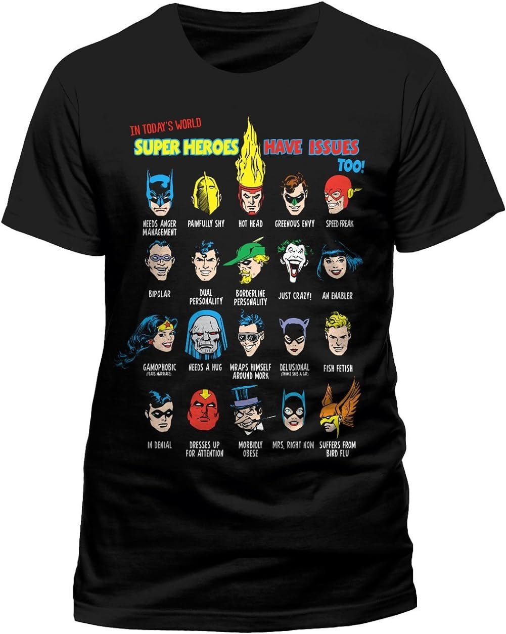 Justice League Print-Shirt Justice League T-Shirt Superhero Issues Schwarz S M L XL XXL