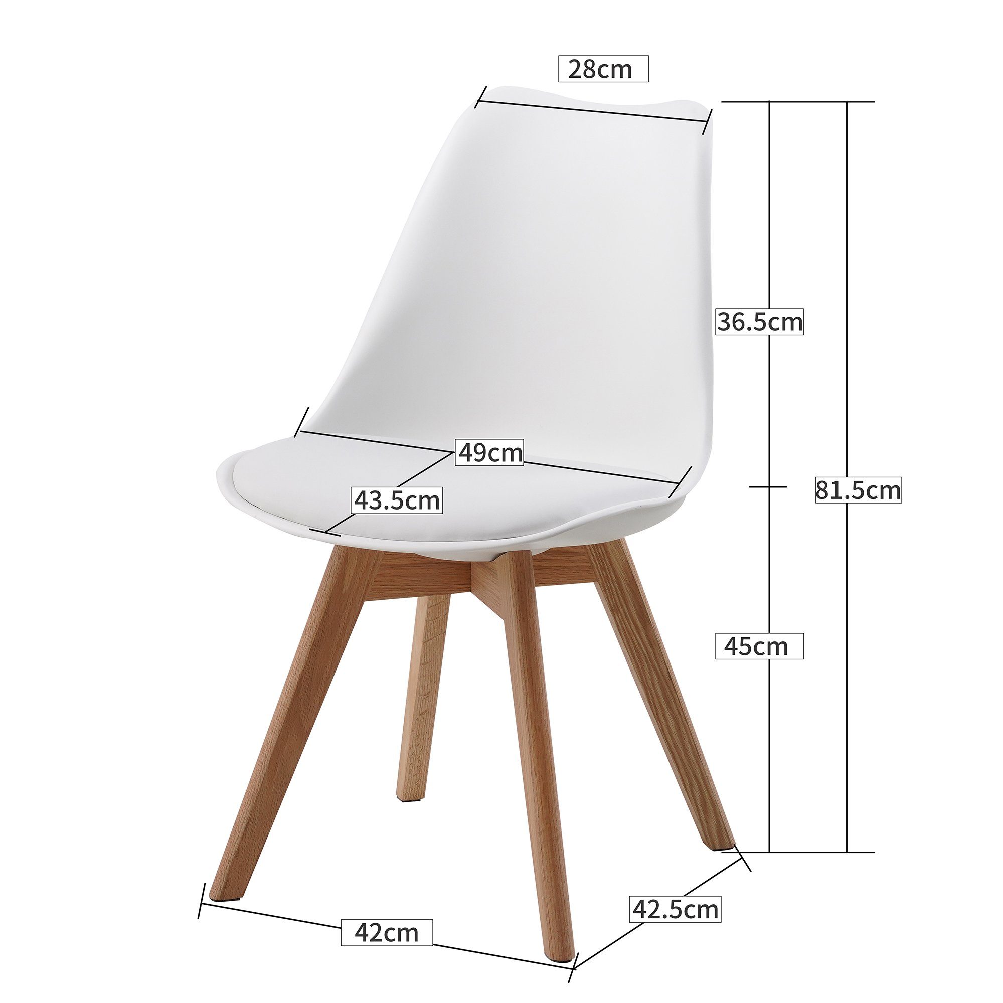 Albatros International Esszimmerstuhl Esszimmer Stühle 4 er Set AARHUS, Stuhl Stühle Esszimmerstühle (4er Set Weiß Buche), Buche Massiv-Holz, Esszimmerstuhl Küc – Bild 5 von 5