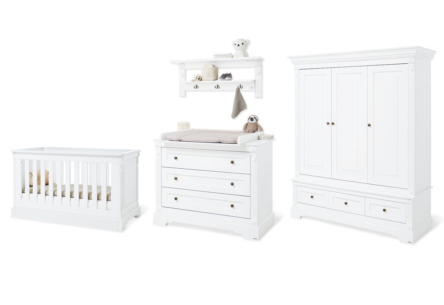 Pinolino® Babymöbel-Set „Emilia ”, breit groß inkl. Wandregal, 4-tlg.