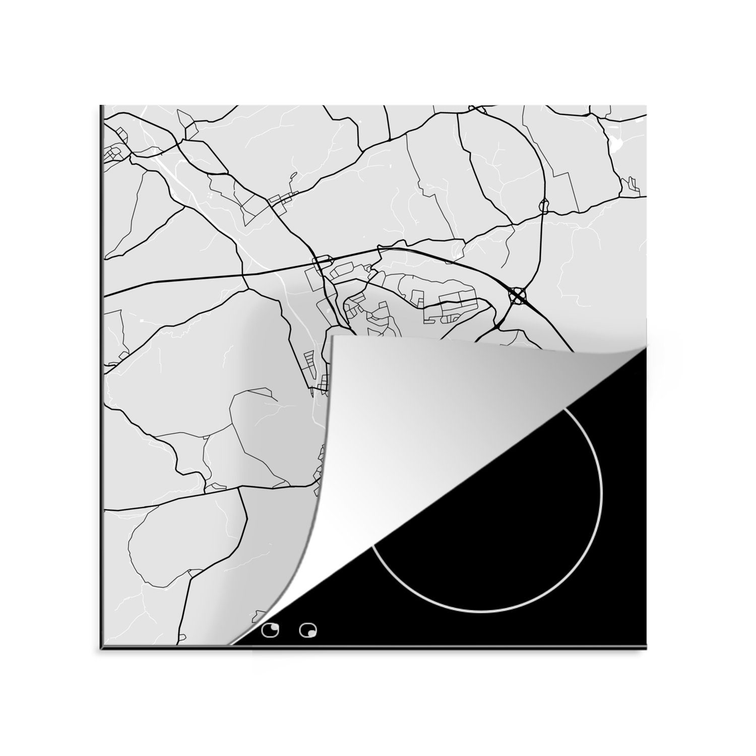 MuchoWow Herdblende-/Abdeckplatte Deutschland - Karte - Gera - Stadtplan, Vinyl, (1 tlg), 78x78 cm, Ceranfeldabdeckung, Arbeitsplatte für küche