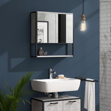 Vicco Badezimmerspiegelschrank Spiegelschrank Badspiegel FYRK Beton mit Ablagen