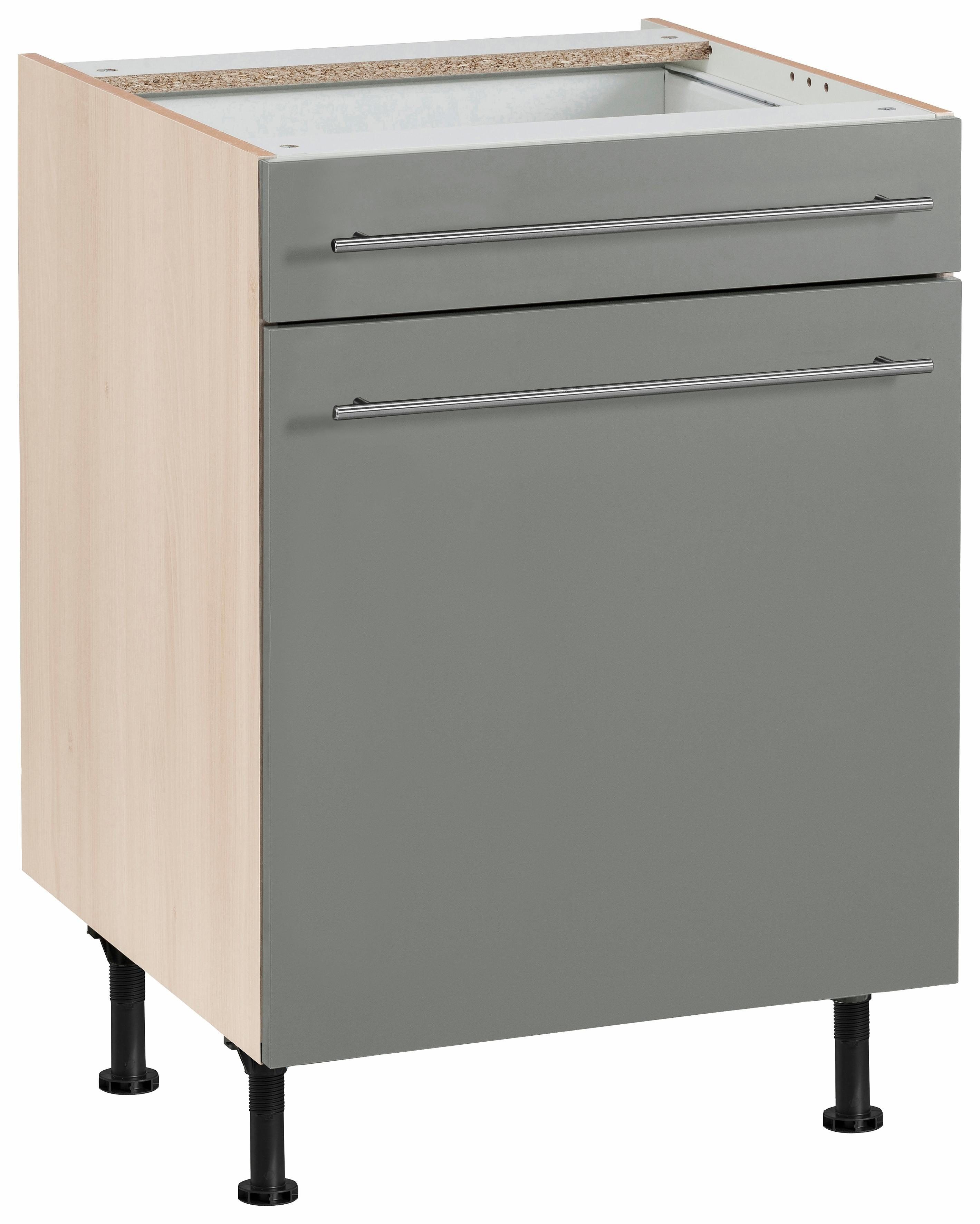 OPTIFIT Unterschrank Bern 60 cm breit, mit Tür und Schubkasten, mit höhenverstellbaren Füßen
