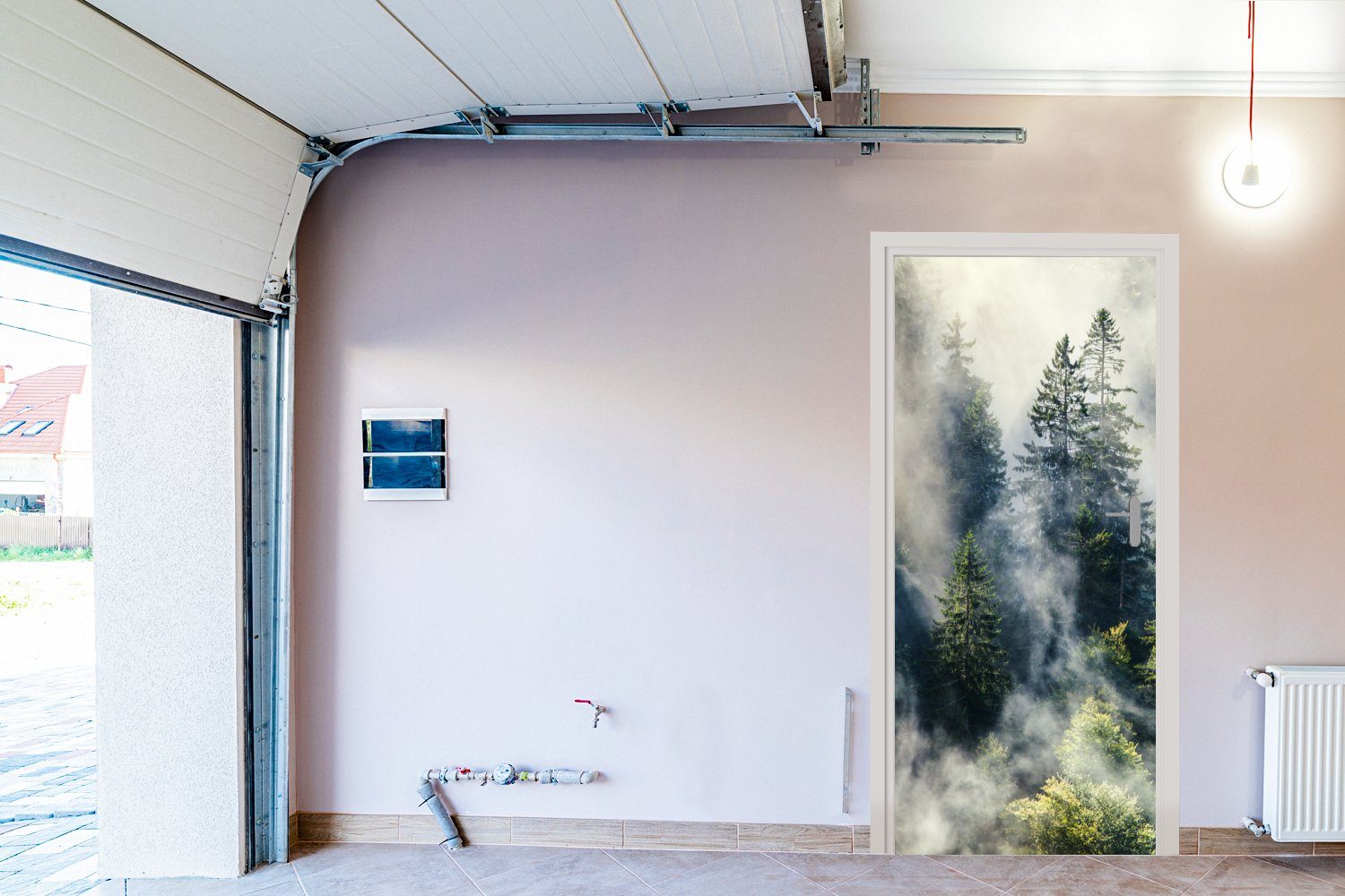 MuchoWow Türtapete Nebelschwaden (1 durch Türaufkleber, St), den für cm Tür, Matt, bedruckt, 75x205 ziehen Schwarzwald, Fototapete