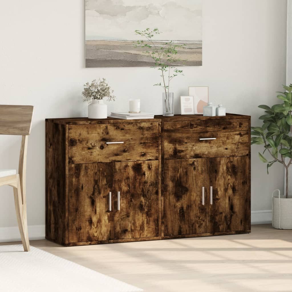 vidaXL Sideboard Sideboards 2 Stk. Räuchereiche günstig online kaufen