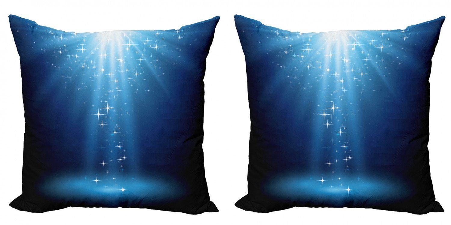 Doppelseitiger blauen Vibrant Kissenbezüge Modern Abakuhaus Tönen Star Digitaldruck, Stück), Zauber Night Accent (2