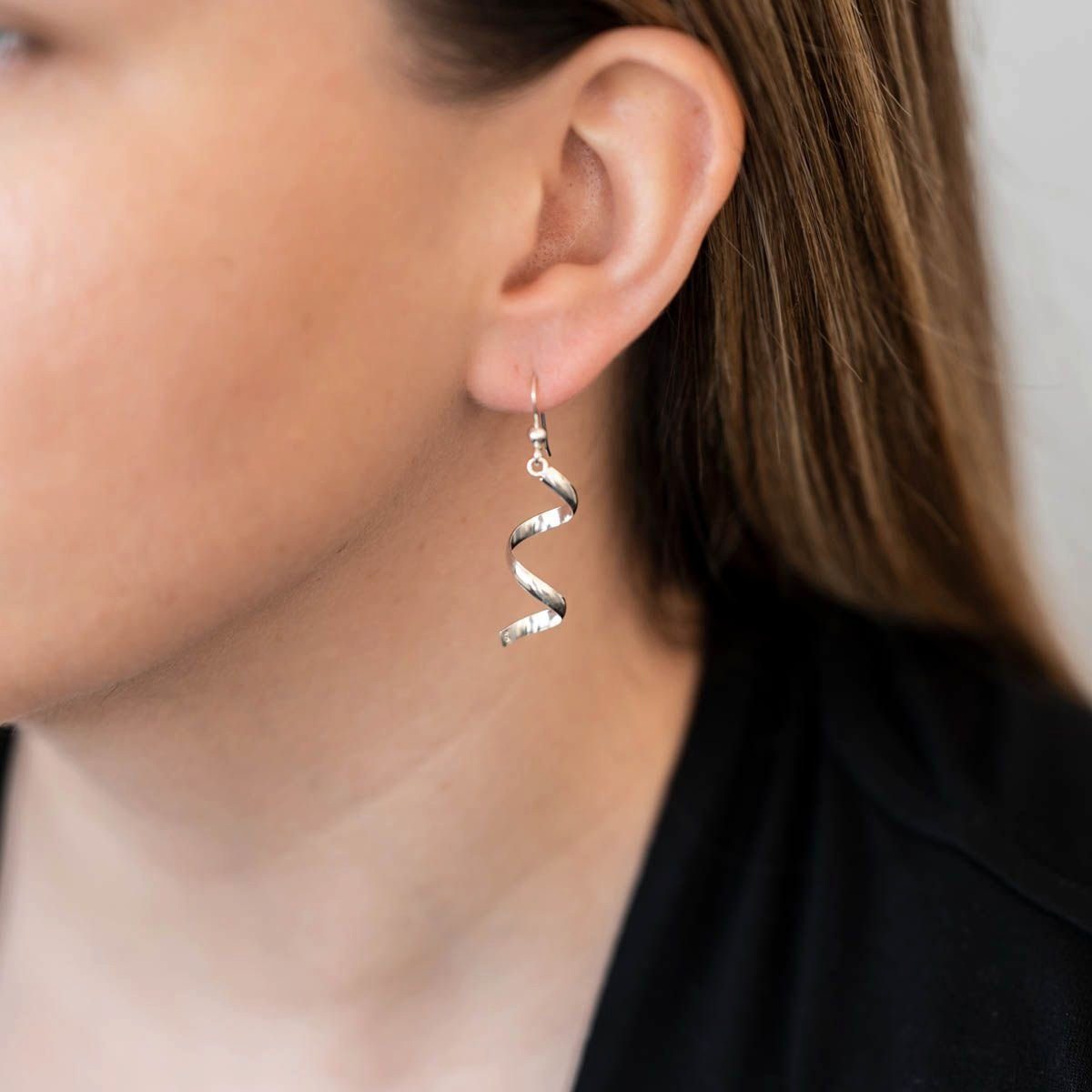 Materia Paar Ohrhänger Damen Silber Spirale lang 50mm SO-117, 925 Sterling günstig online kaufen