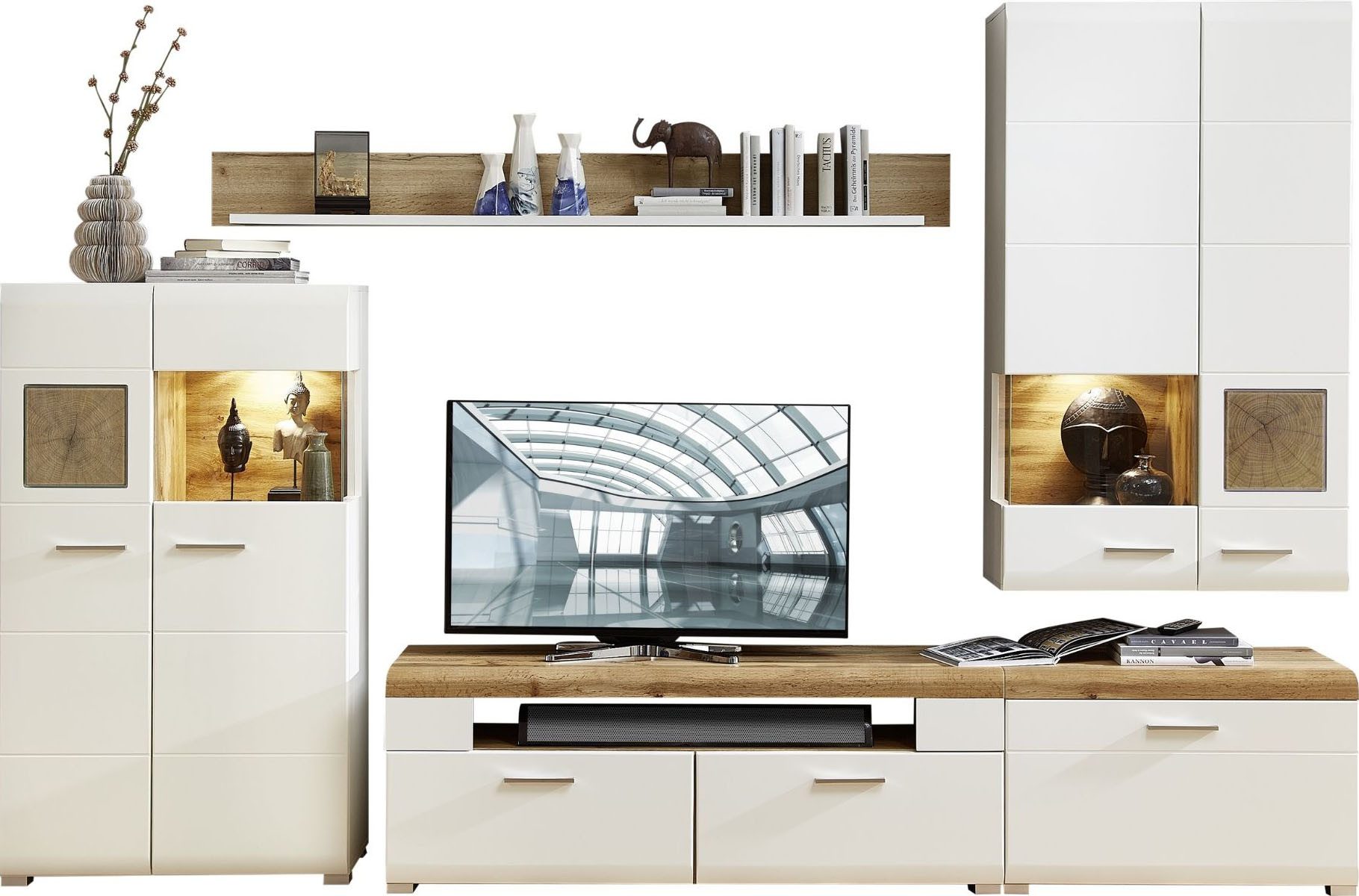 Innostyle Wohnwand FUN PLUS, (5-St), inkl. LED-Beleuchtung