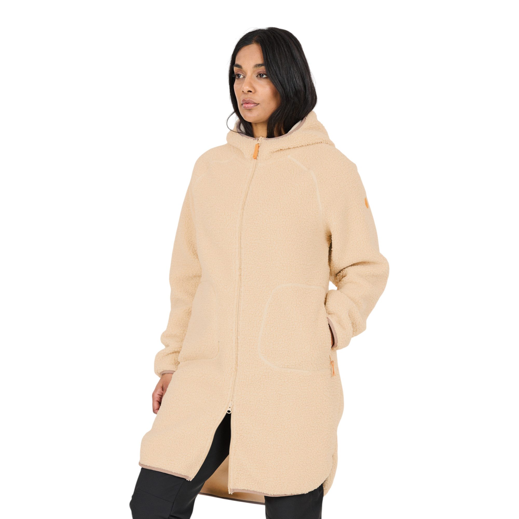 WHISTLER Fleecejacke Pioneer Long Teddy (warm, Flauschige Textur) beige Damen