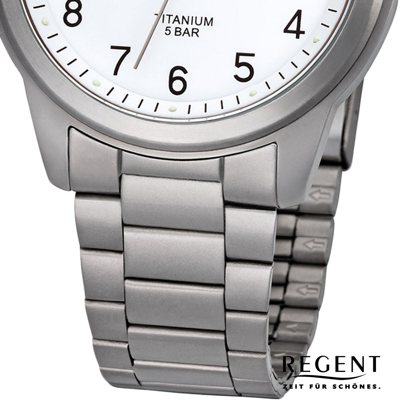 Uhr Quarzuhr Metall Quarzwerk, rund, Regent Metallarmband Armbanduhr F-208 Herren mittel Herren Regent (ca. 36mm),