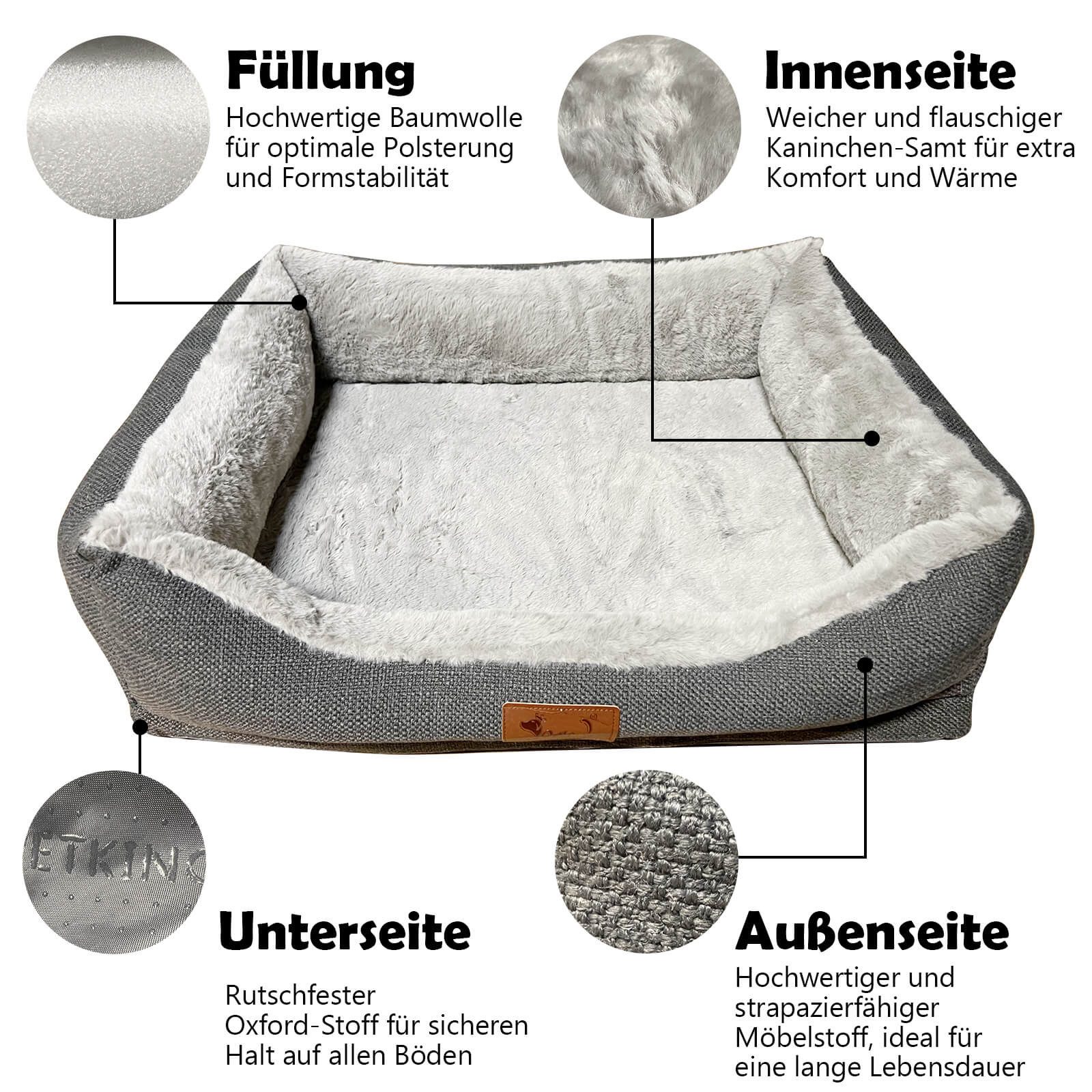 TopMeow Tierbett Hundebett mit Rand, Made günstig online kaufen
