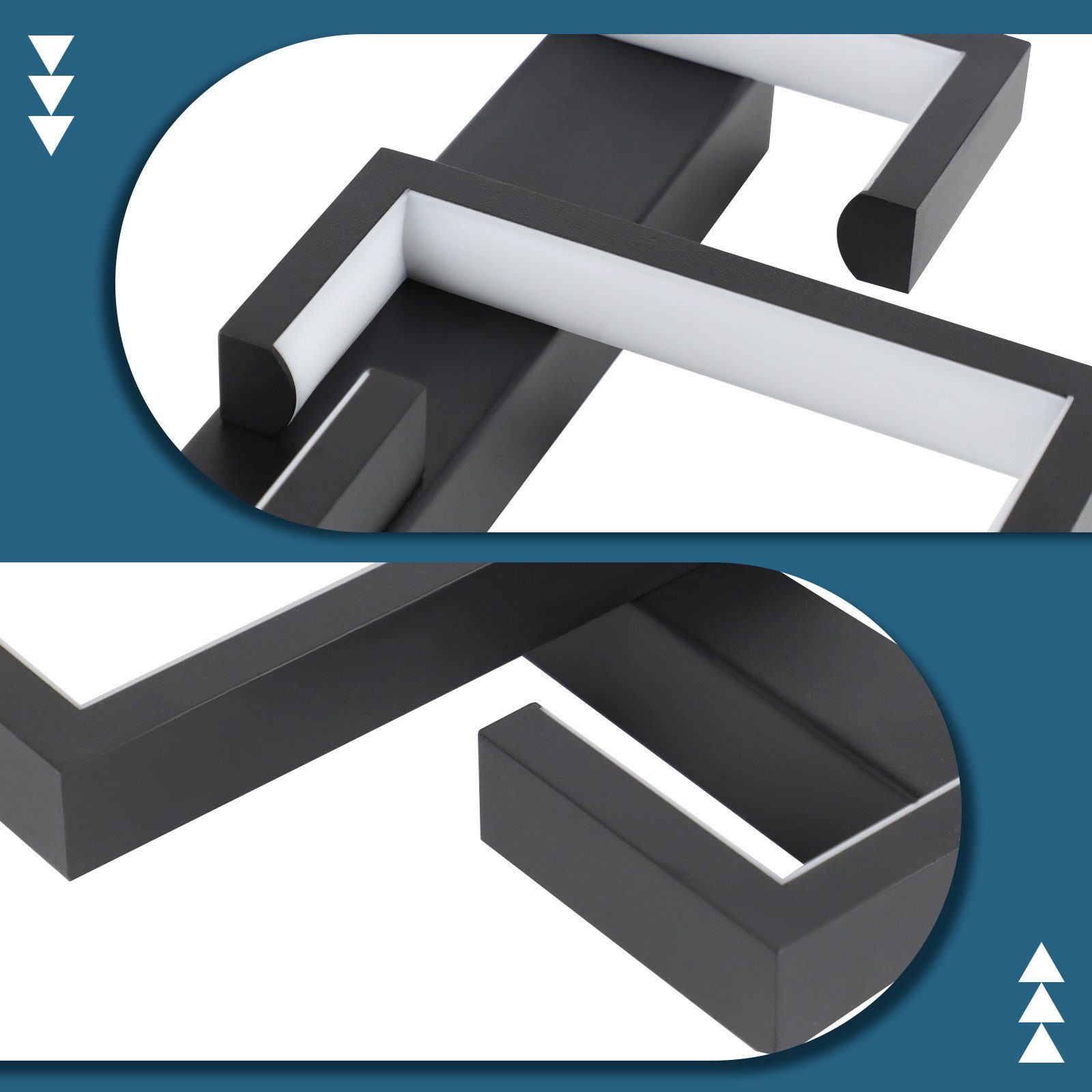 ZMH LED Deckenleuchte Rechteckige Deckenlampe 30*25*4.5cm Modern für Schlafzimmer Flur, Hochwertige Lampenperlen, LED fest integriert, 3000k, LED fest integriert