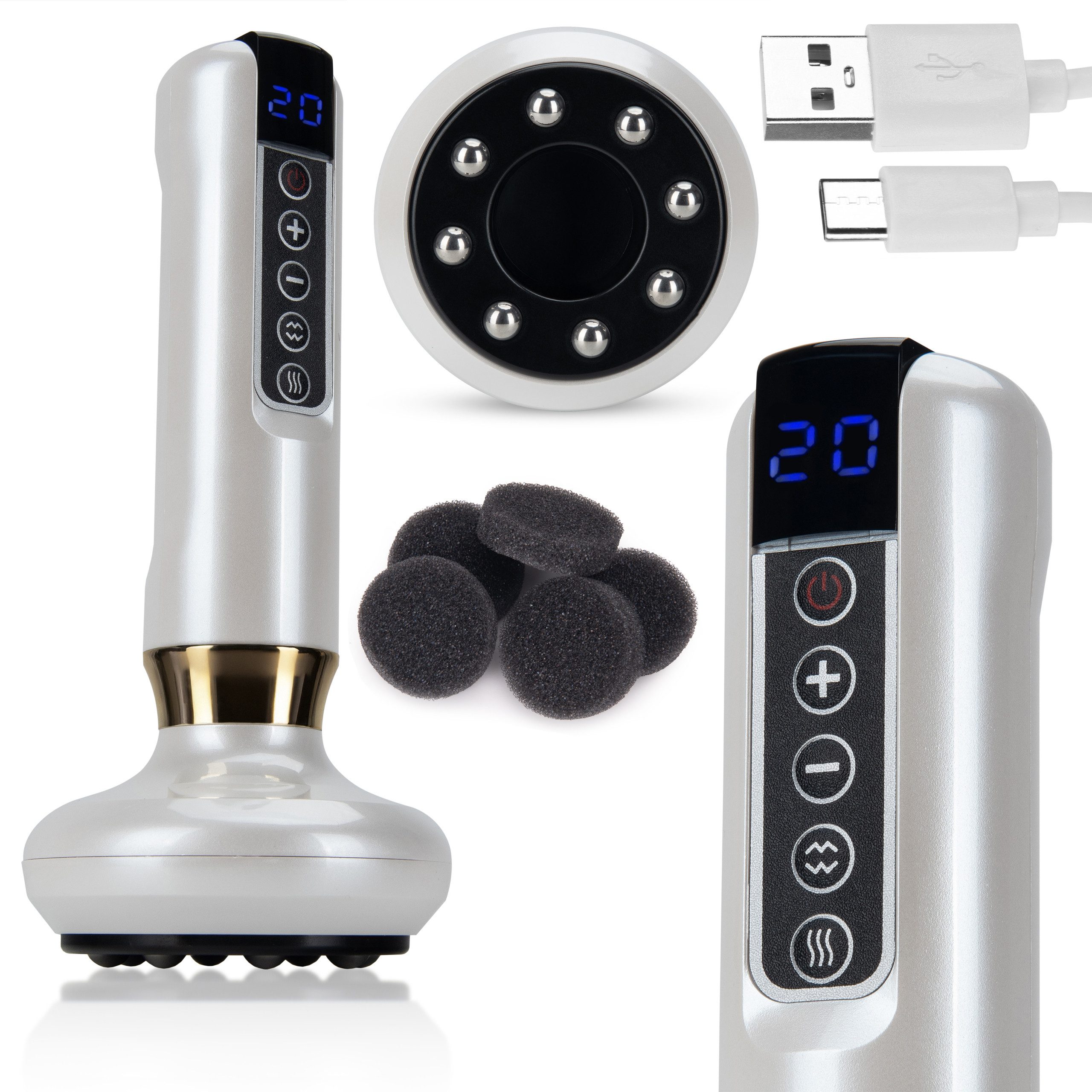 COIL Massagegerät Körpermassagegerät, Anti-Cellulite-Massagegerät, Elektrische Glühbirne, Kabellos, geräuschlos, straffend
