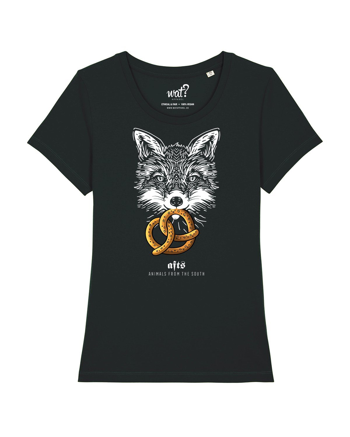 Print-Shirt Apparel (1-tlg) schwarz Fuchs [#afts] wat?