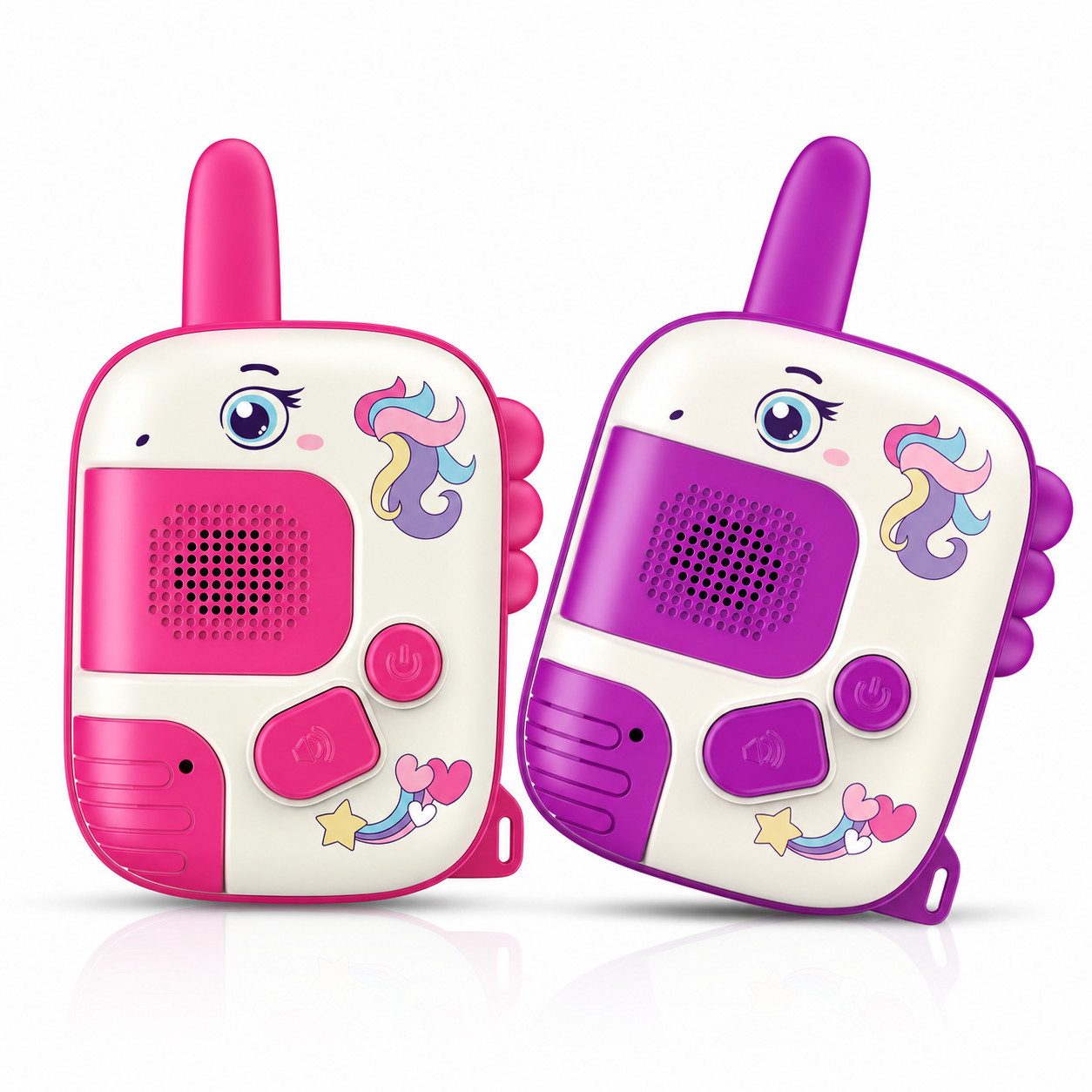 Wootoy Walkie Talkie Kinder-Walkie-Talkies 2er Set mit Trageschlaufen Funkgerät Spielzeug, (einfacher Push-to-Talk-Bedienung für Kinder ab 3 Jahren, 2-St., Klare Sprachqualität und Reichweite von bis zu ca. 300 m), Robustes Gehäuse mit widerstandsfähiger