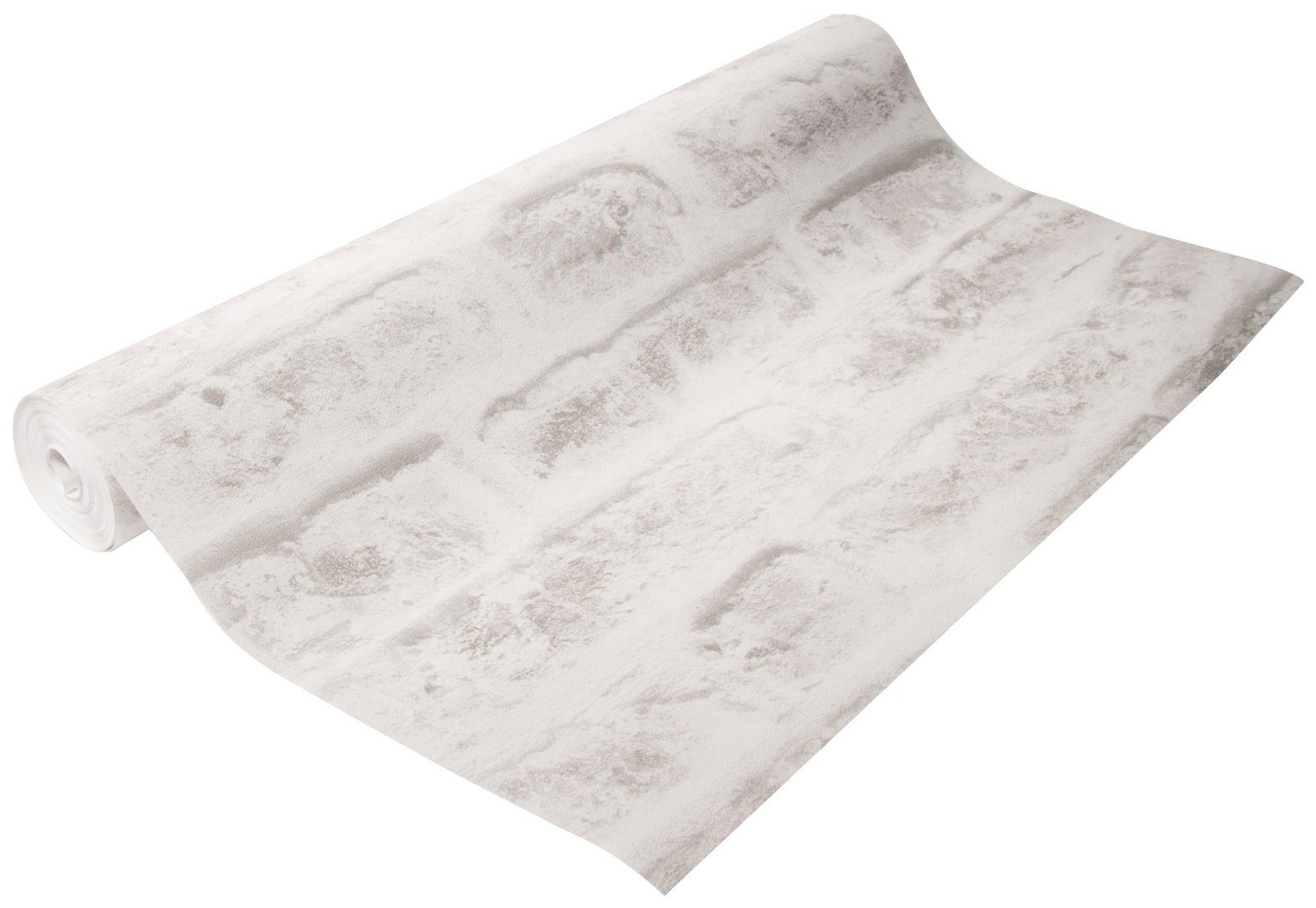 Superfresco Easy Vliestapete Steinwand Realistisch - Weiß, geprägt, animal print, FSC® zertifiziert, mit lebhaftem Druck, 10 Meter Länge