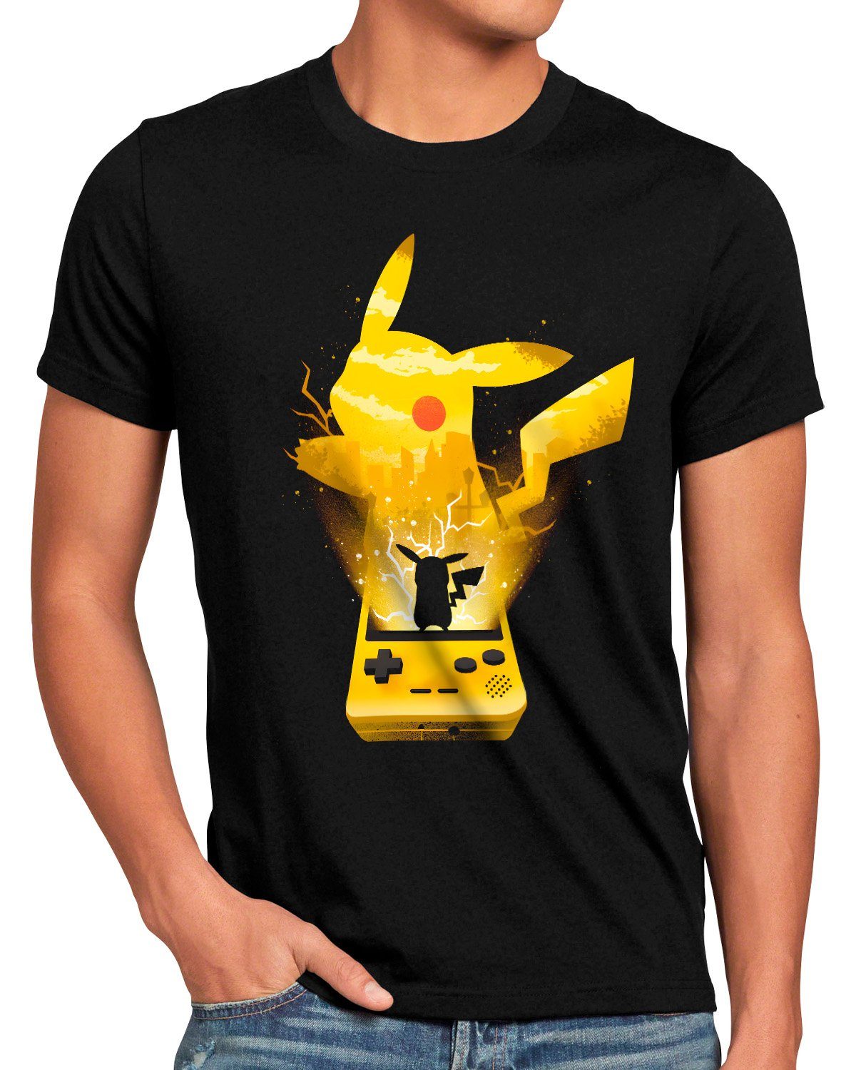 go game boy Print-Shirt planet ball style3 pikachu pokemon amiibo