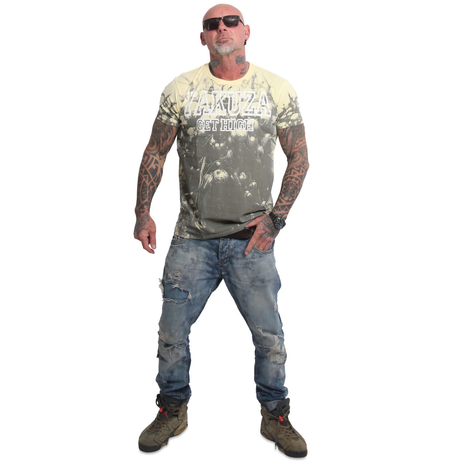 YAKUZA T-Shirt Get High Allover